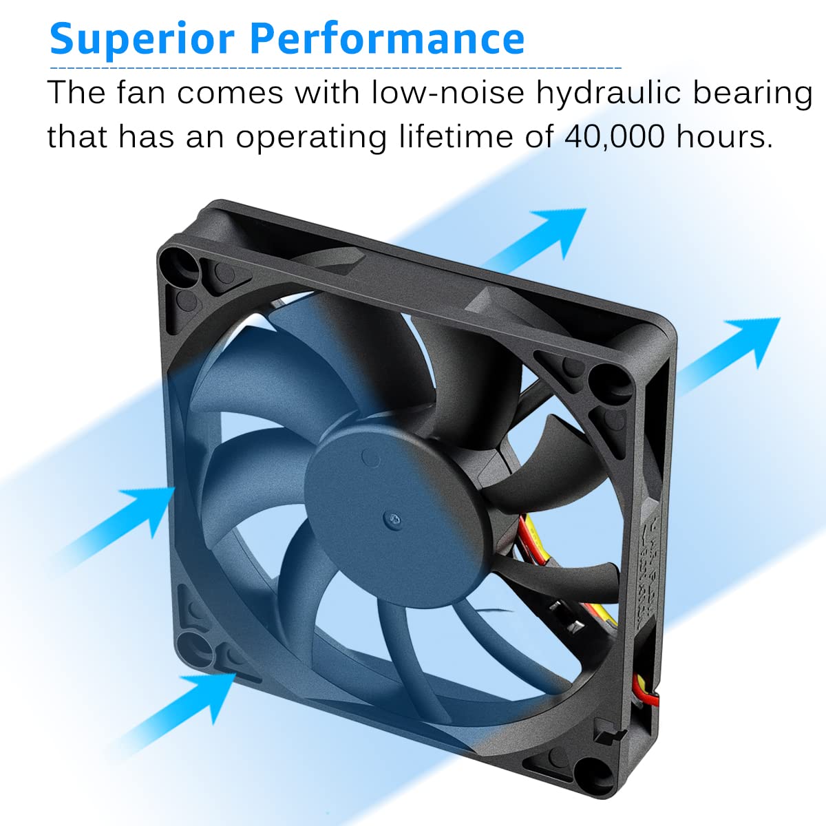 Gdstime 80Mm 12Volt Fans, 80Mm X 80Mm X 15Mm 8015 3Pin Dc Brushless Cooling Fan