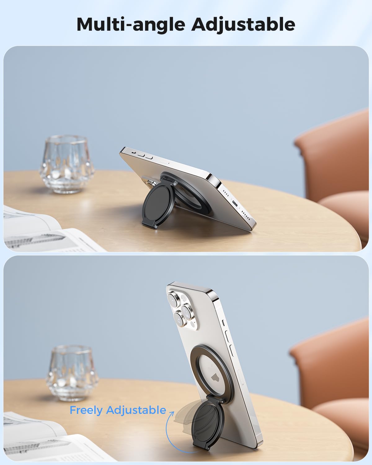 Superone Magnetic Ring Holder For Magsafe Dual Side Magnetic, Removable Gym Phone Grip With Kickstand For Iphone 16/15/14/13/12/