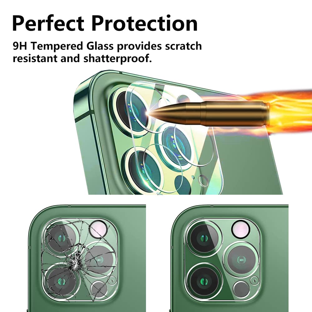 Hlija 3Pcs Rear Back Camera Lens Protector Tempered Glass For Iphone 13 Pro/13 Pro Max   Hd Clear Full Coverage Guard