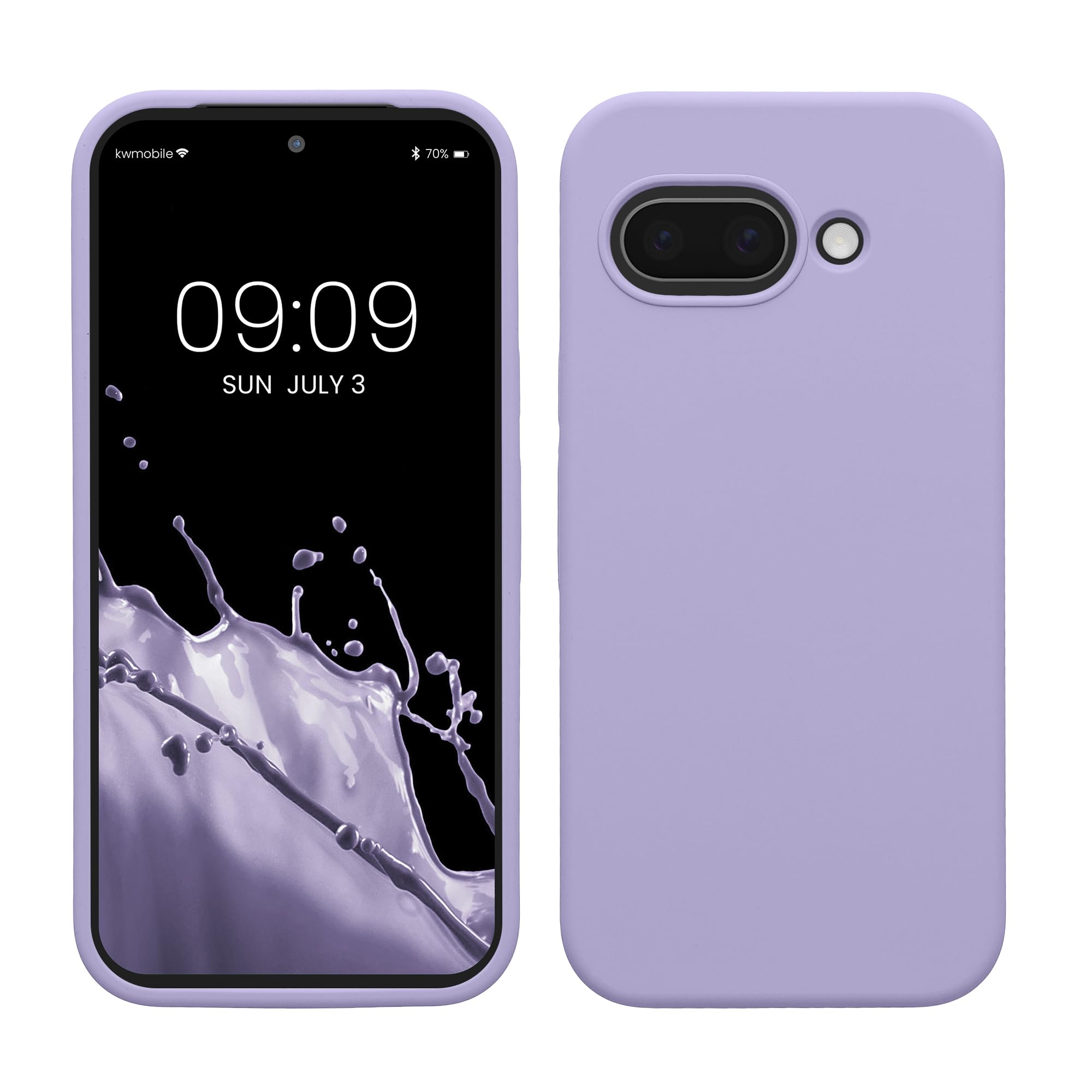 kwmobile Case Compatible with Google Pixel 9a Case - TPU Silicone Phone Cover with Soft Finish - Lavender