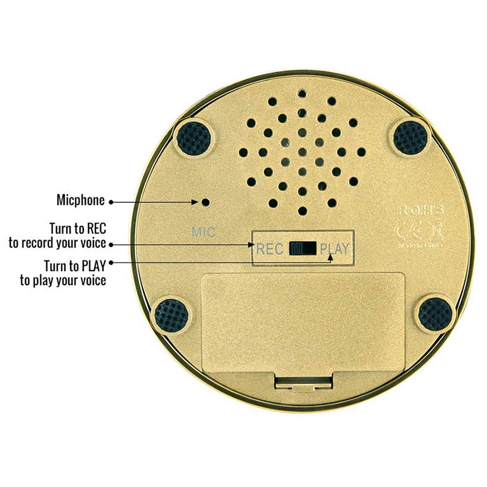Neutral Recordable Sound Button  Record Talking Button   Record & Playback Your Own Message   30 Second Recording Button (Golden