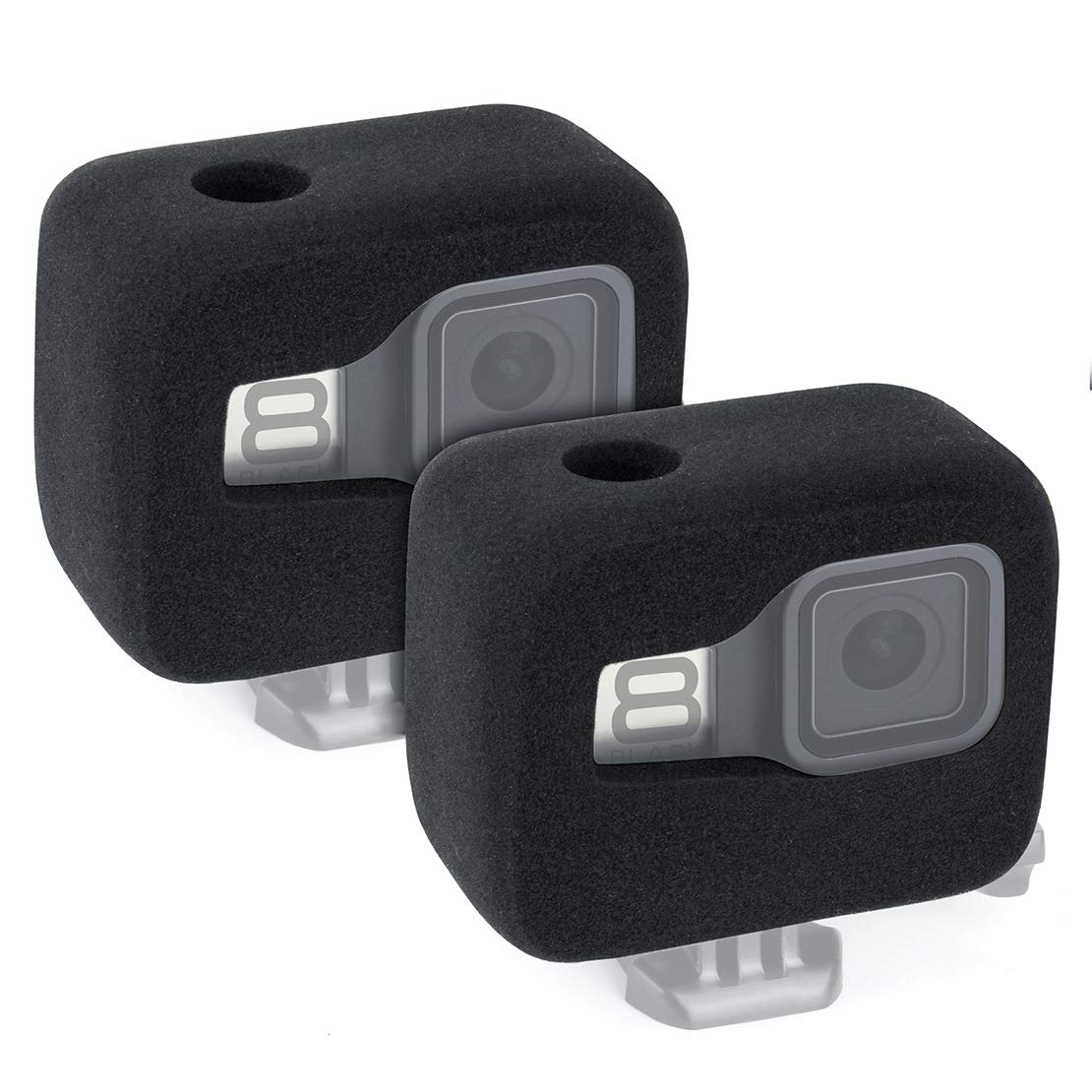 Gepuly 2 Pack Windslayer Cover Housing Frame Case For Gopro Hero 8 Black, Reduces Wind Noise For Optimal Audio Recording
