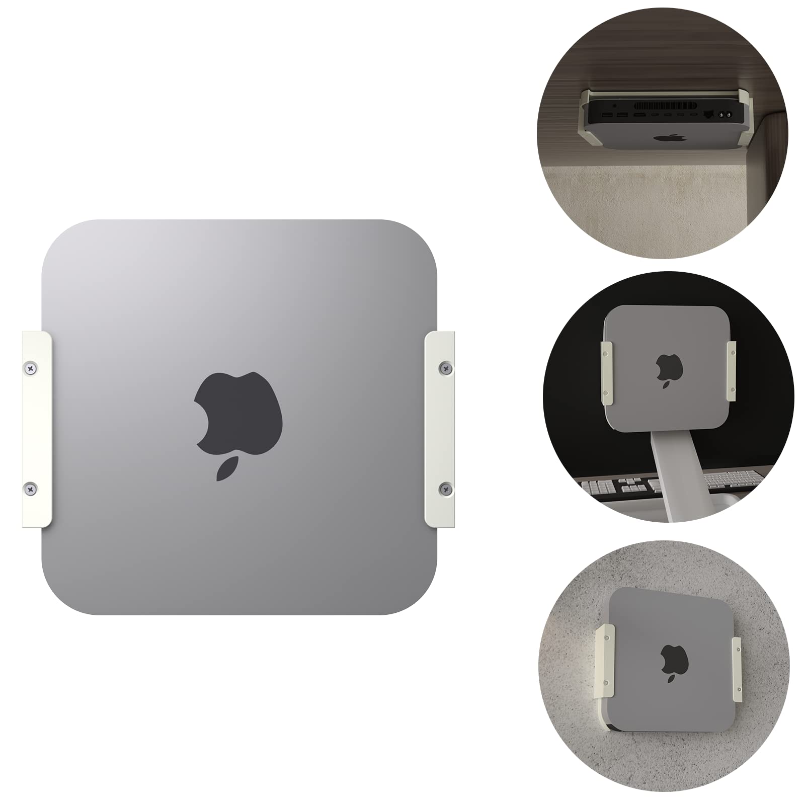 Hosanwell Mac Mini Mount | Custom Mount For The Mac Mini, Vesa Compatible, Wall Mount, Under Desk, Multiple Installation Ways