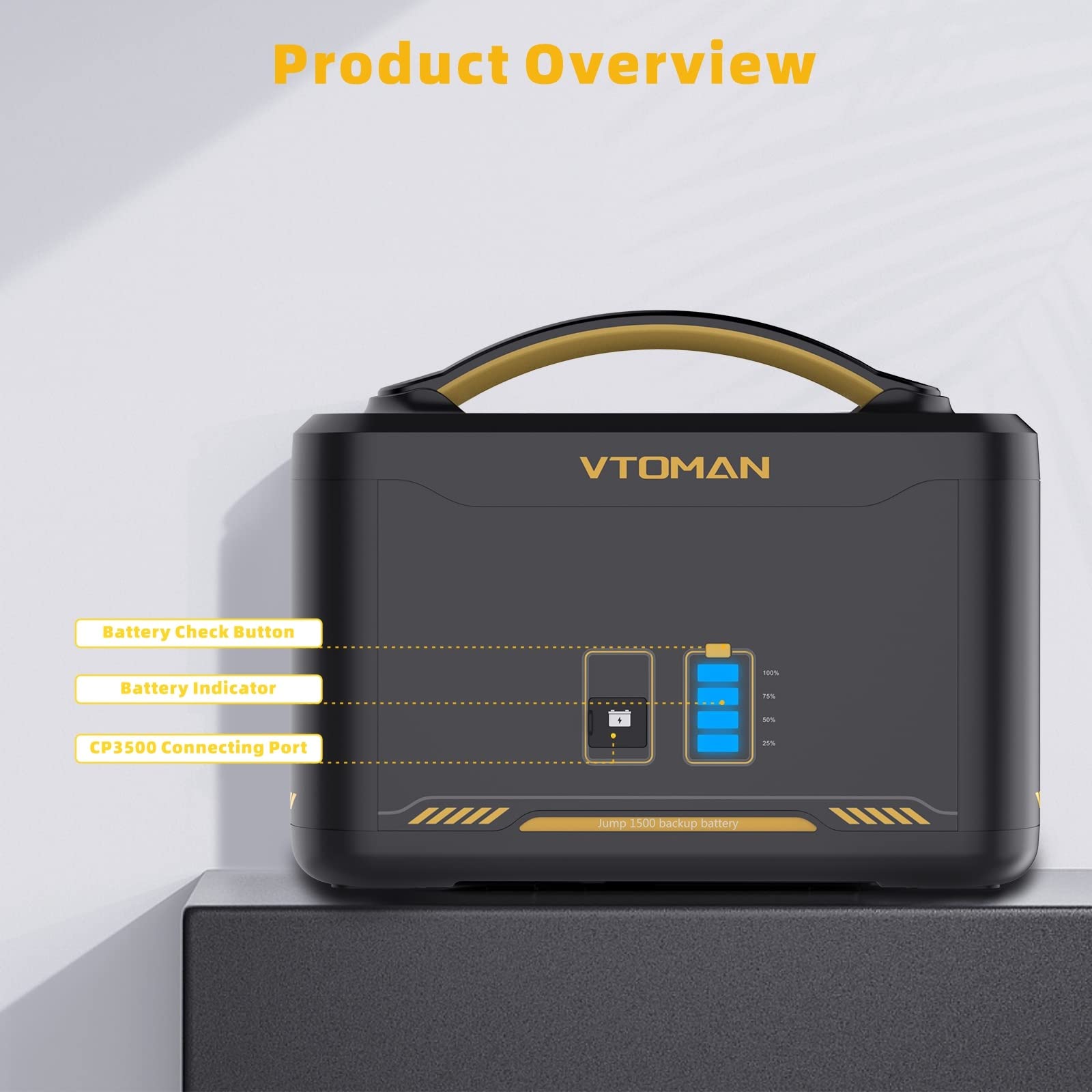 Vtoman Jump 1500 Extra Battery 1548Wh, Backup Lifepo4 (Lfp) Battery With Bms Protection Jump 1000 & Jump 1500X & Jump 1800 Power