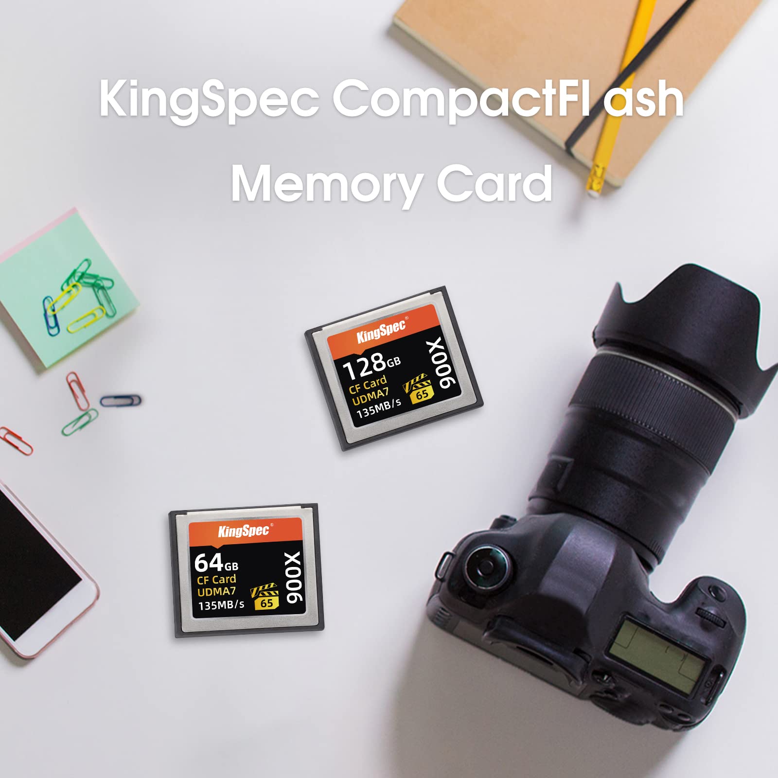 Kingspec Mixage 128Gb Compactflash Memory Card Udma 7 Vpg 65 900X   Speed Up To 135 Mb/S