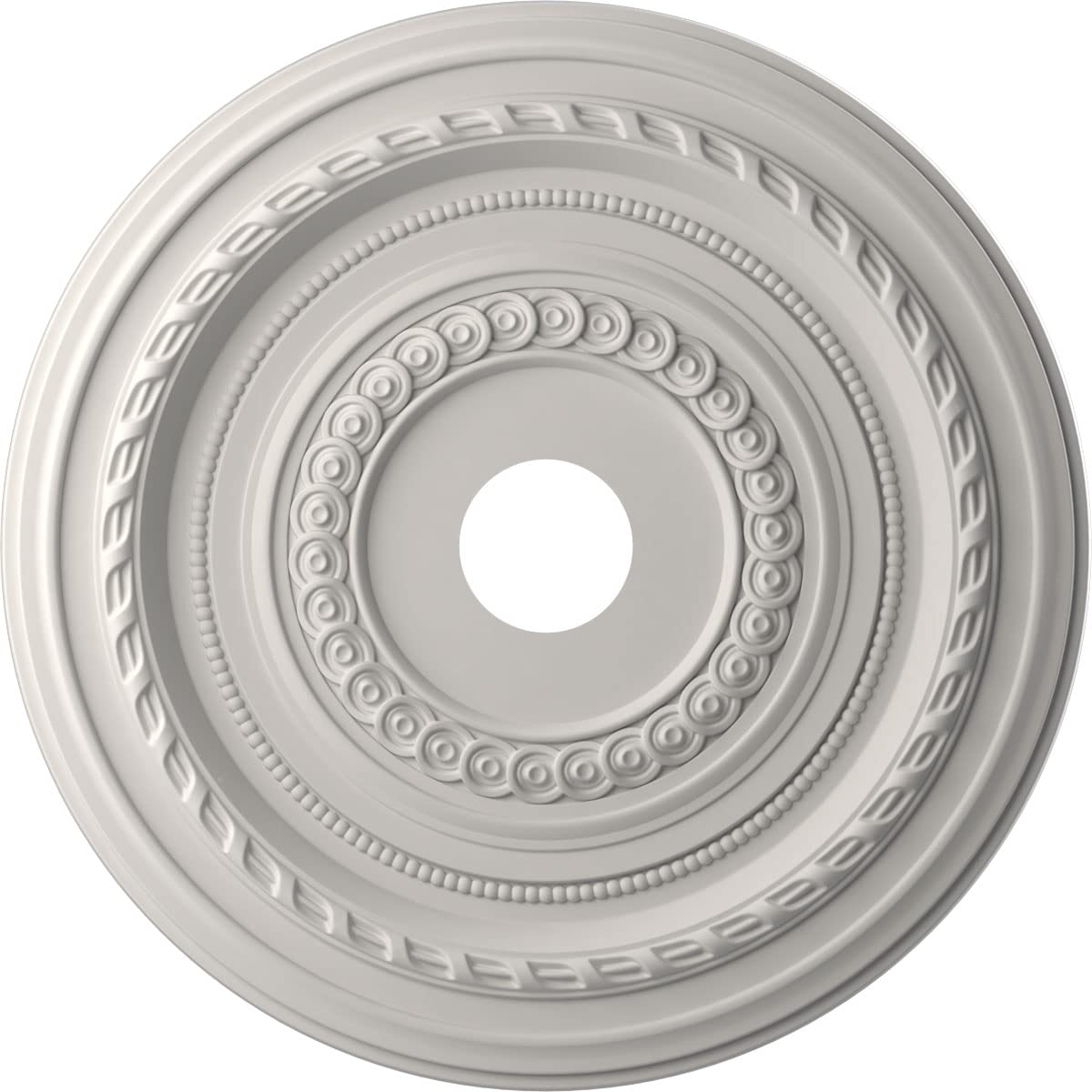 Ekena Millwork Cmp22Cogbw Cole Thermoformed Pvc Ceiling Medallion (Fits Canopies Up To 6''), 22''Od X 3 1/2''Id X 1''P, Ultracov