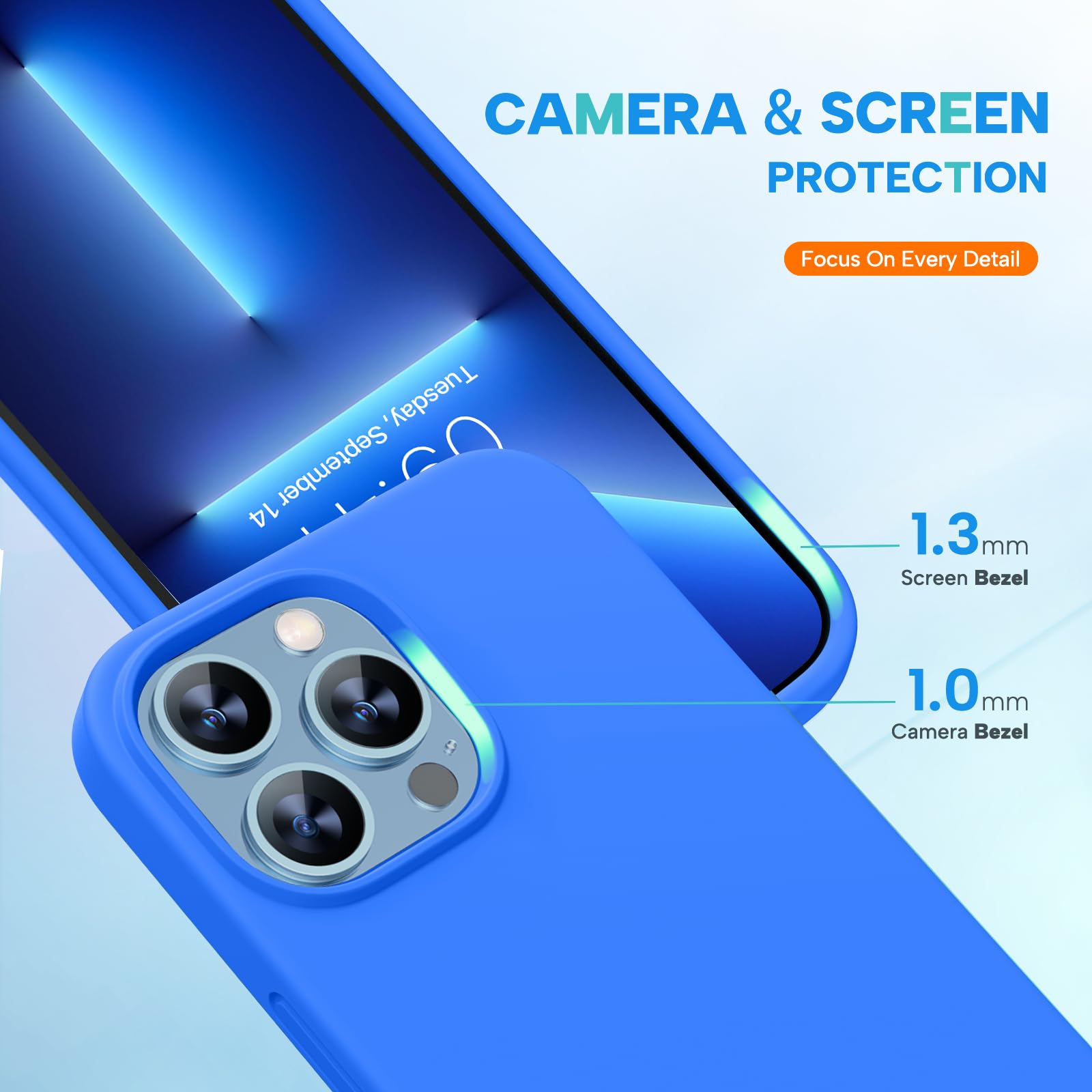 Miracase Magnetic For Iphone 13 Pro Max Case With Screen Protector,[Compatible With Magsafe],Shockproof Liquid Silicone Rubber P