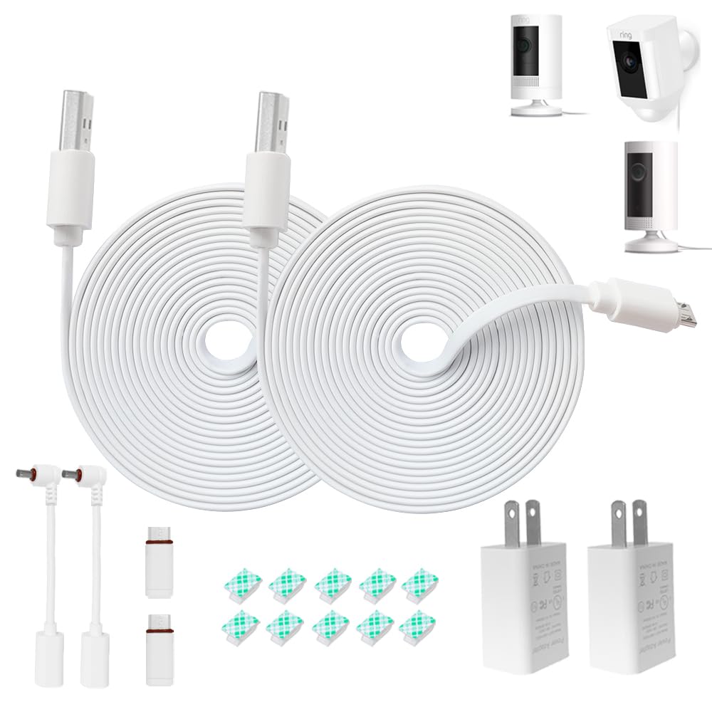 10Ft Power Adapter And Cable For Ring Camera, Ring Stick Up Cam Battery, Ring Spotlight Cam Battery/Pro/Plus, Blink Outdoor 4(4T