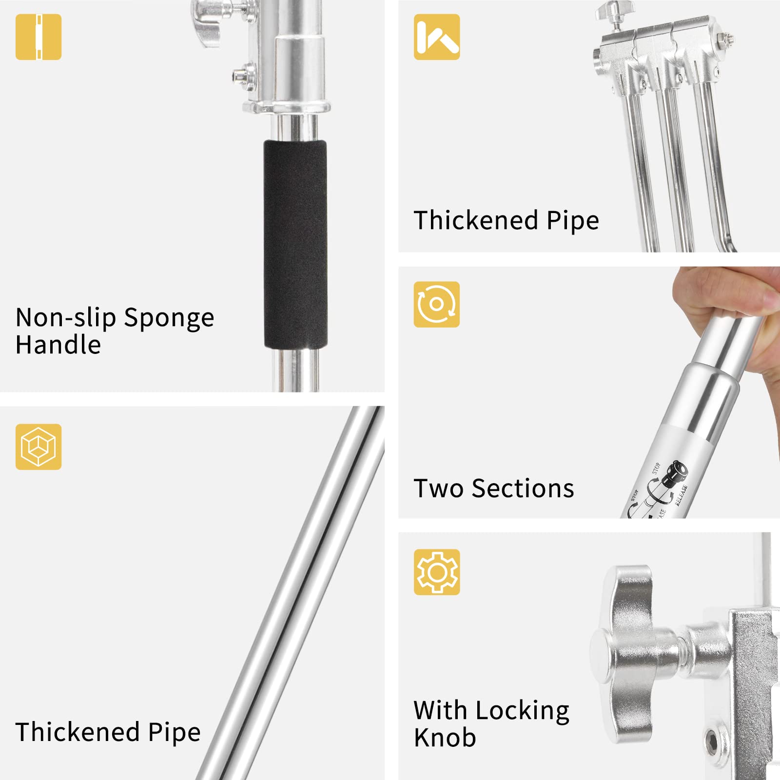 Meking 10X10Ft / 3X3M Photo Backdrop Stand Kit, Heavy Duty Adjustable Photography Background Support System Stand With 2 Sandbag