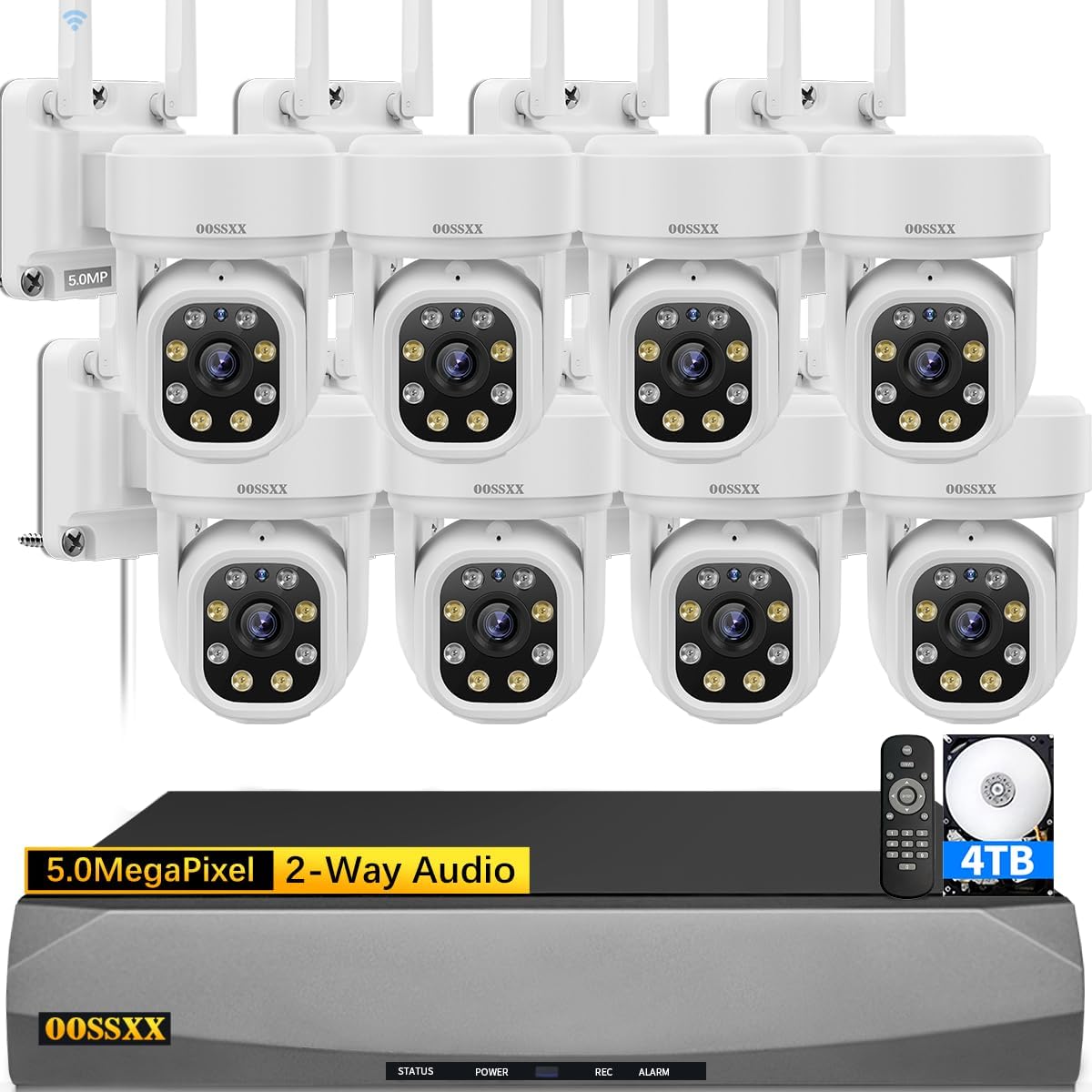 Auto Tracking & 2 Way Audio Ptz Wifi Outdoor Security Camera System Pan 5Mp Wireless Cameras System 10 Channel Nvr Video Surveillance Dvr Set