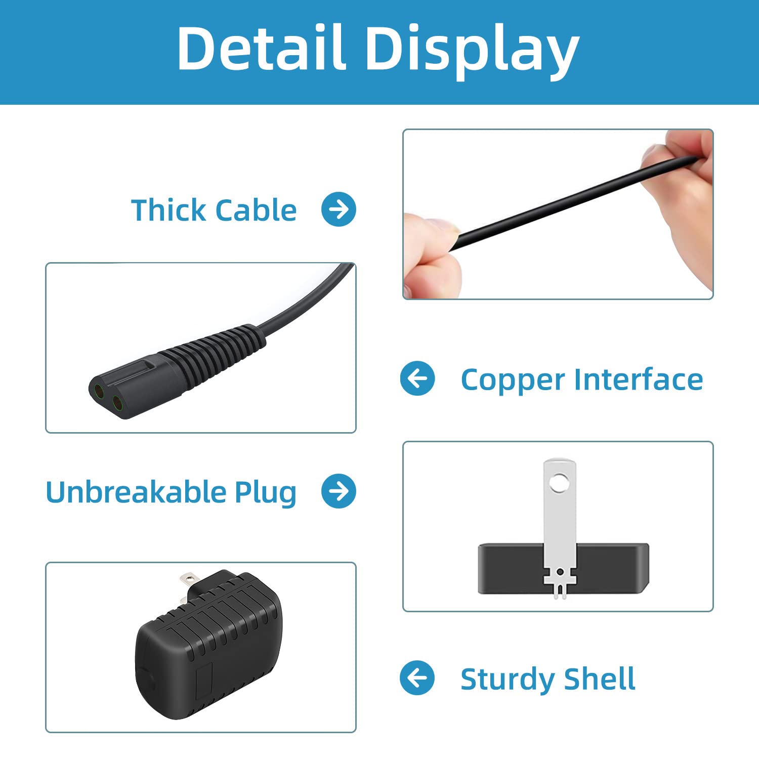 Yanzhi Shaver Charger Replacement For Braun Series 7 3 9 5 8 6 1, 12V 400Ma Charger Cord Compatible With Braun S3 S6 S7 S8 S5 S9