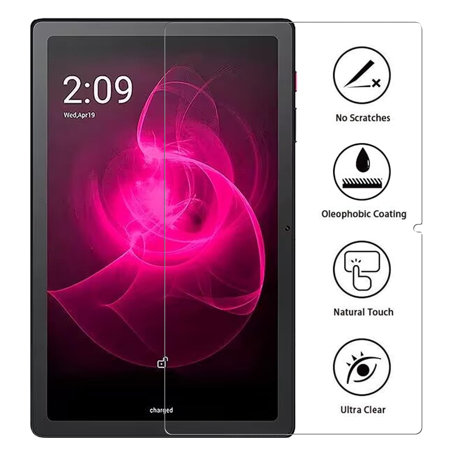 Xunylyee [2 Pack Tempered Glass Screen Protector Compatible With T Mobile Revvl Tab 5G (10.36 Inch) Anti Scratch Easy Installati