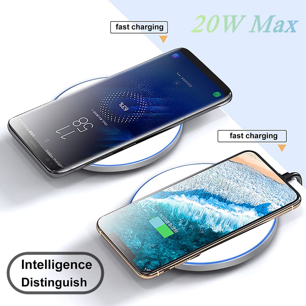 Fast Wireless Charger,20W Max Wireless Charging Pad Compatible With Iphone 16/16 Pro/16 Pro Max/16 Plus/15/14/13/12/11/X,Airpods