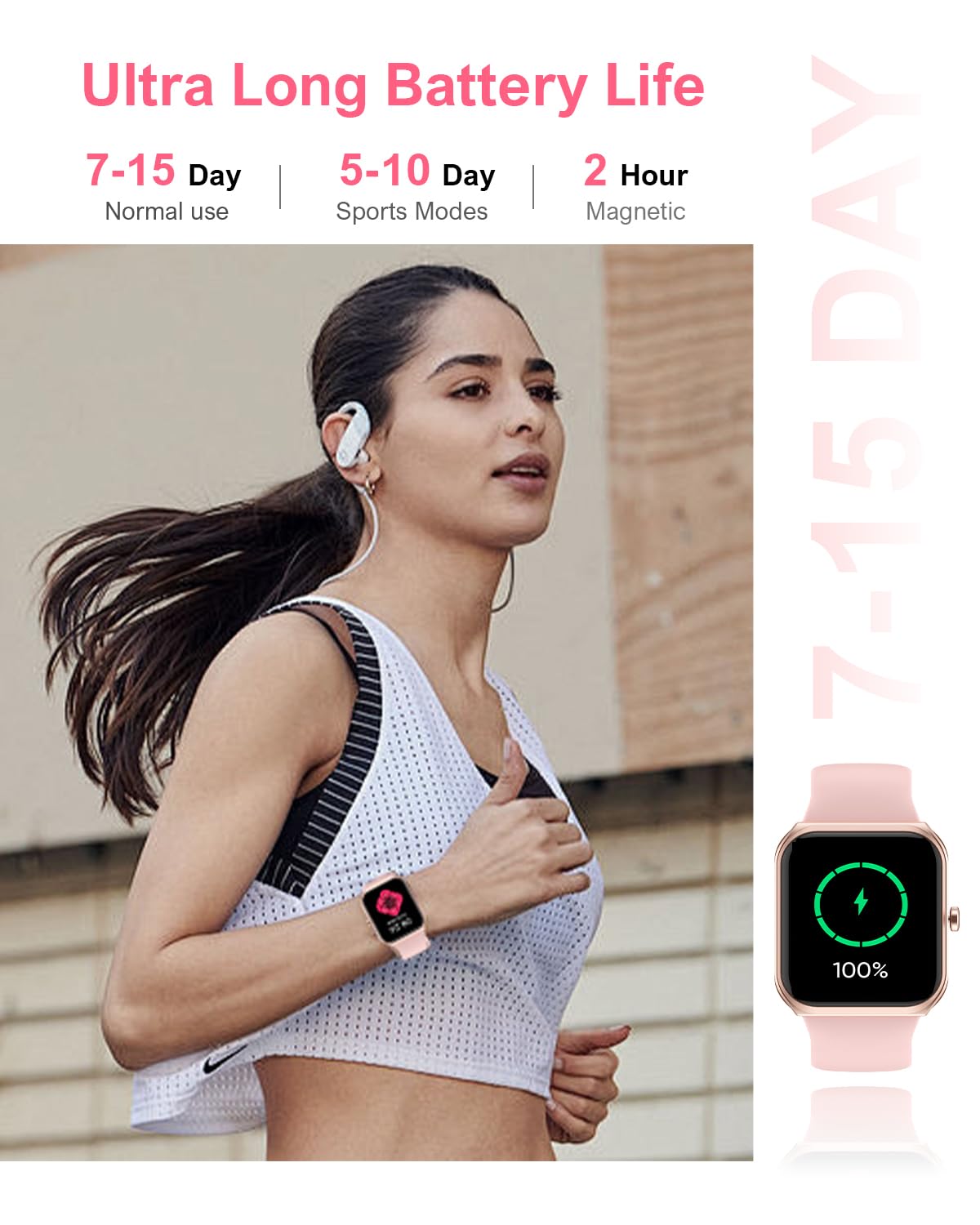 Mxq Fitness Smart Watch For Women Men, Android Ios Iphone Compatible, Ip68 Waterproof, 1.91    Lager Screen With Text And Call,
