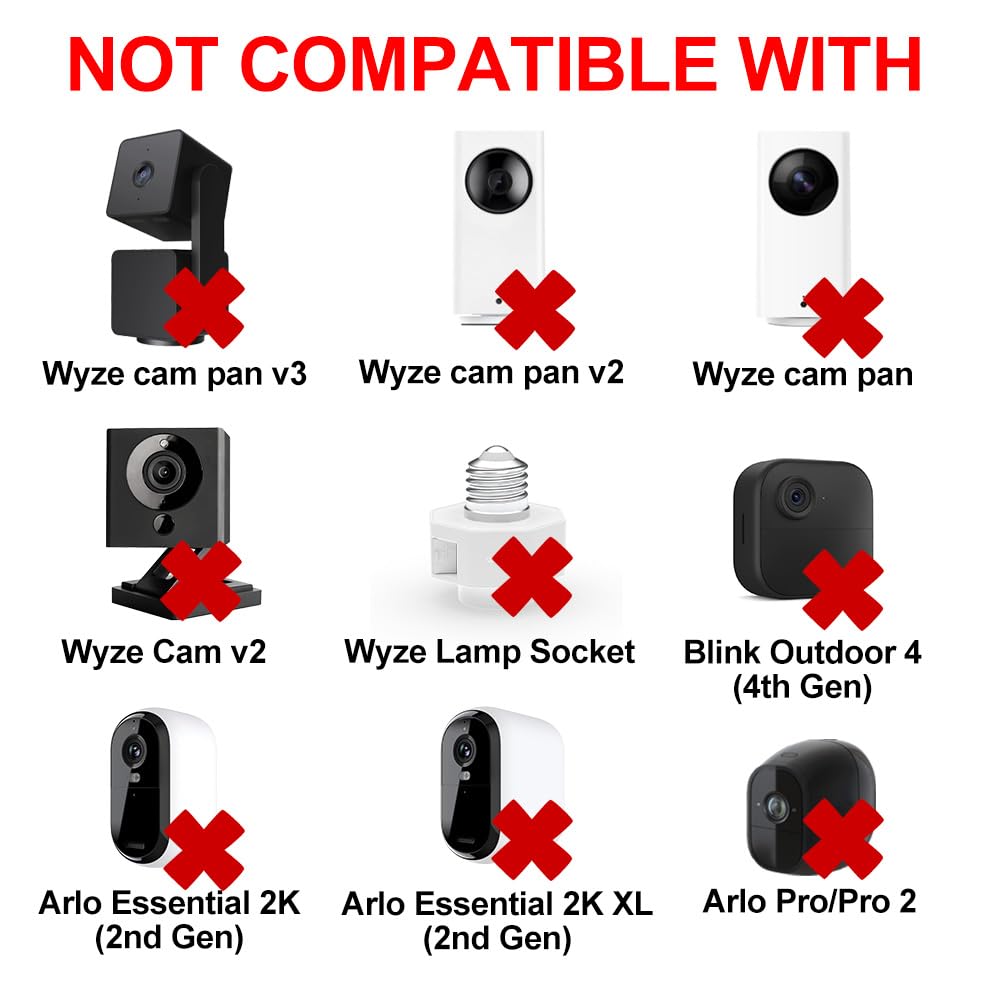 Jjmasee 10Ft Power Extension Cable For Wyze Cam V3/V4/Og/V3 Pro, Blink,Blink Mini Pan,Kasa,Arlo Essential,(Not For Wyze Pan V3),