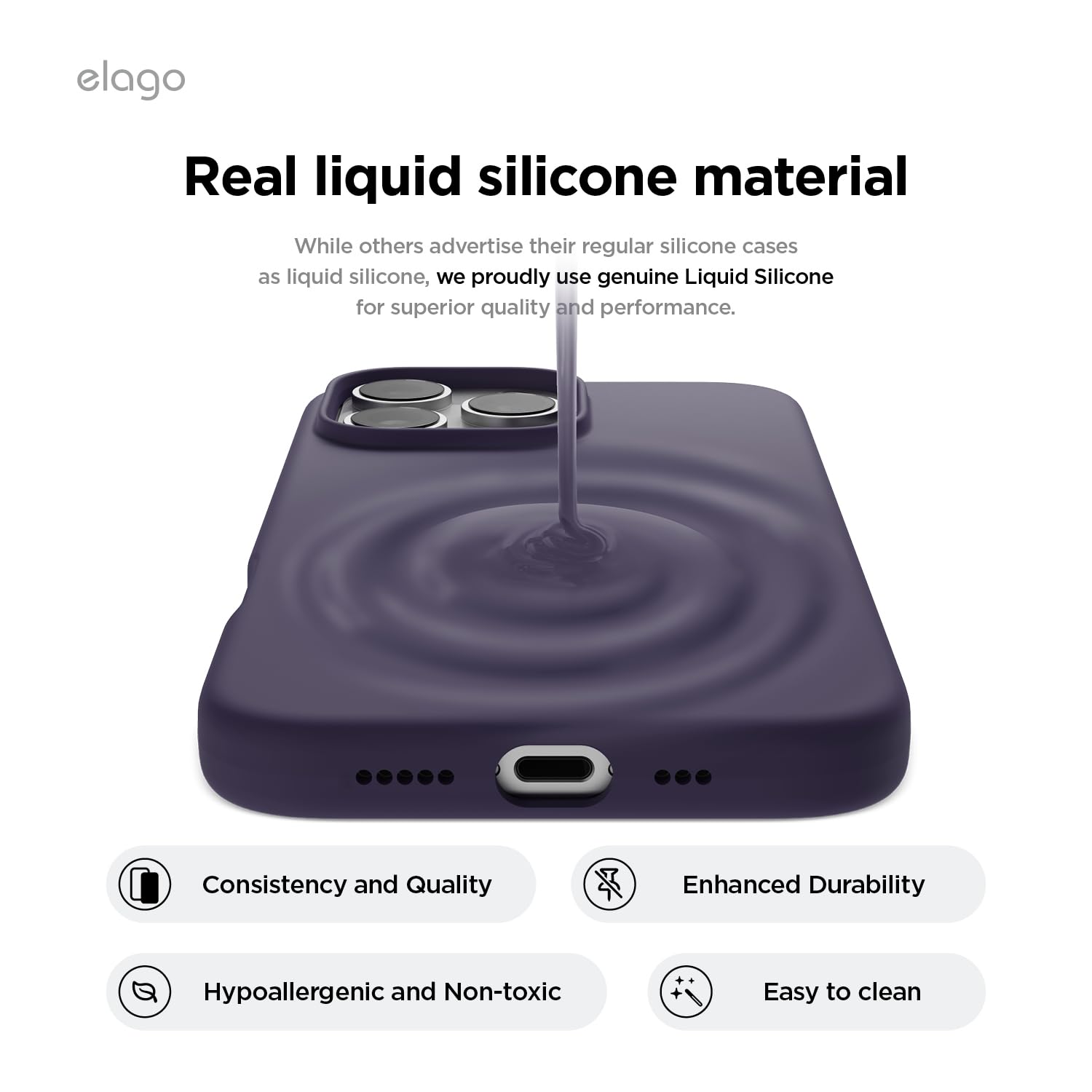 Elago Magnetic Silicone Case Compatible With Iphone 16 Pro Case 6.3 Inch Compatible With All Magsafe Accessories   Built In Magn