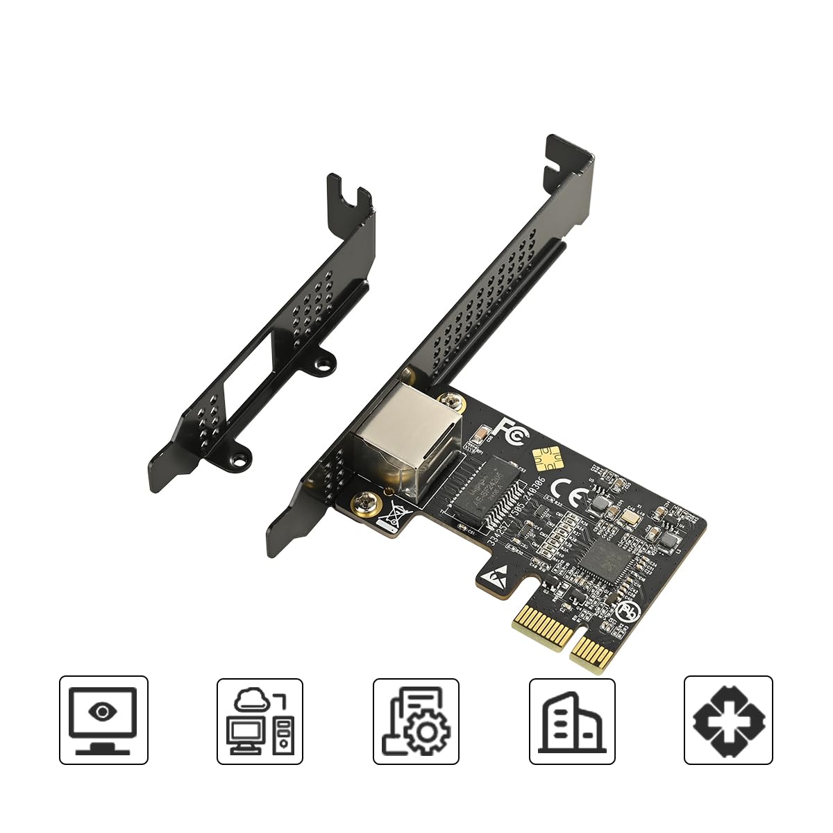 Io Crest 5.0Gb Pcie Network Card   Pcie To 5.0 Gigabit Ethernet Network Card, Supports Windows 11/10/8.1/8/7, Win Server 2022/20