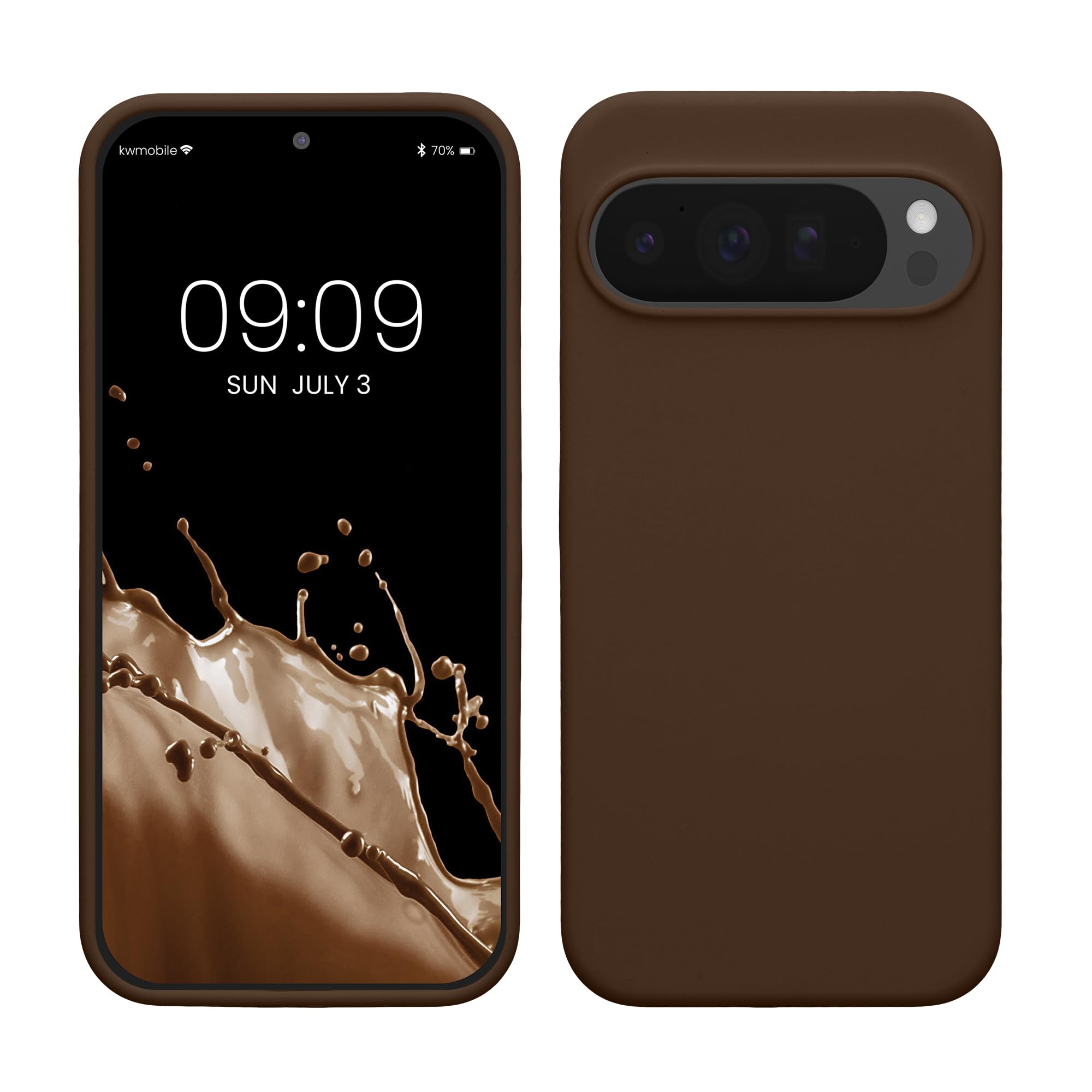 kwmobile Case Compatible with Google Pixel 10 Pro XL Case - TPU Silicone Phone Cover with Soft Finish - Chocolate