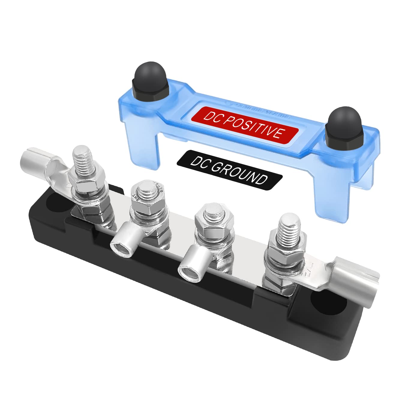 Lenkrad 4 Post Power Distribution Block Bus Bar With Cover, 4 X 10/32'' Posts, 4 Terminal Bus Bars, 100 Amp Battery Terminal Dis