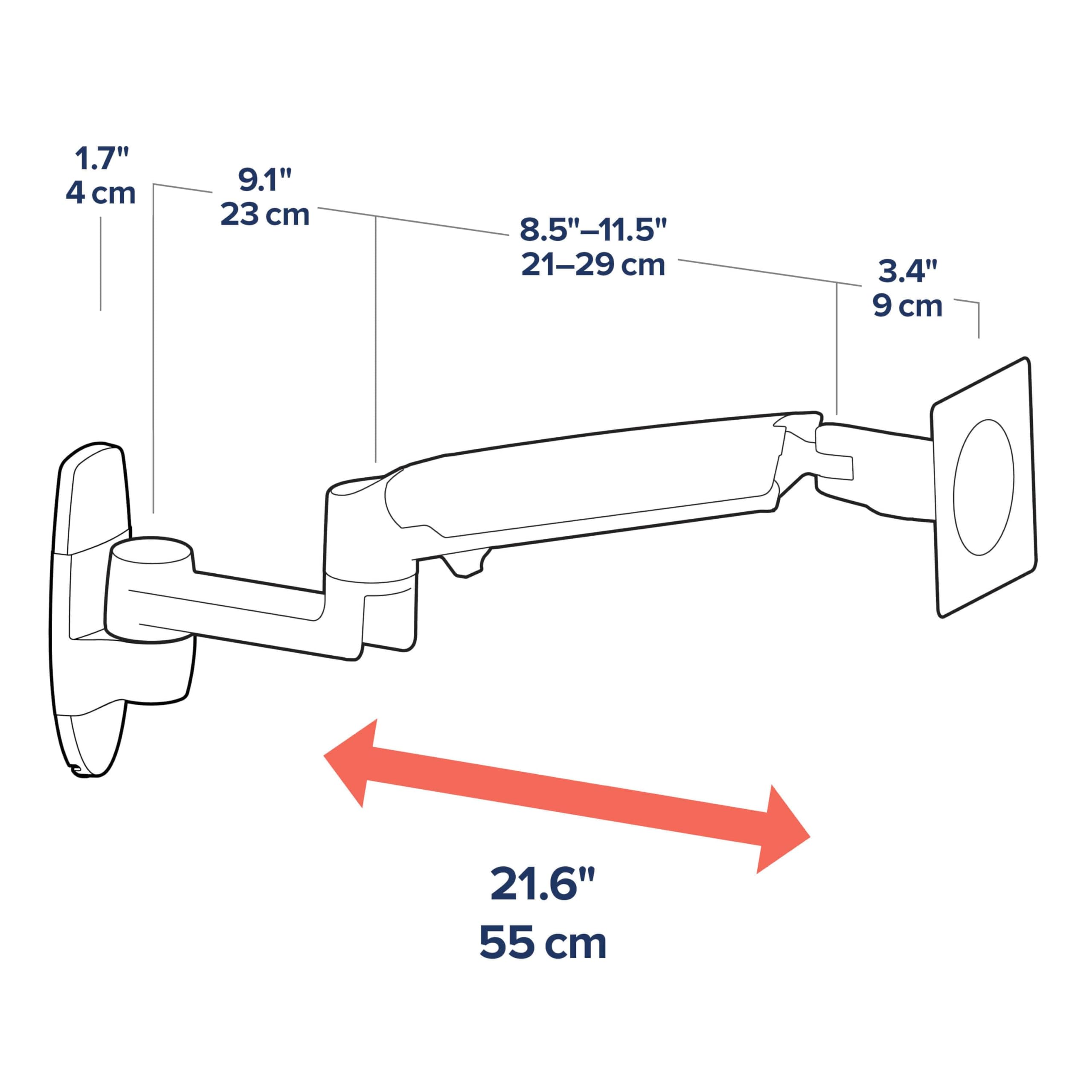 Ergotron � LX Single Monitor Arm, VESA Wall Mount � for Monitors Up to 34 Inches, 7 to 25 lbs � Matte Black