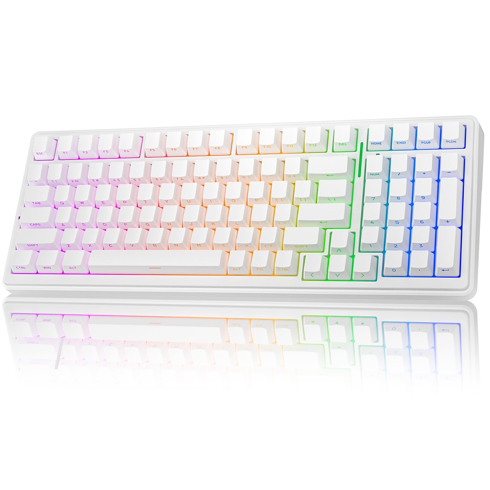 AULA F99 Wireless Mechanical Keyboard,TripleMode(BT5.0/2.4GHz/USBC),Gasket Mounted Creamy Keyboard with Linear Switches, Side 