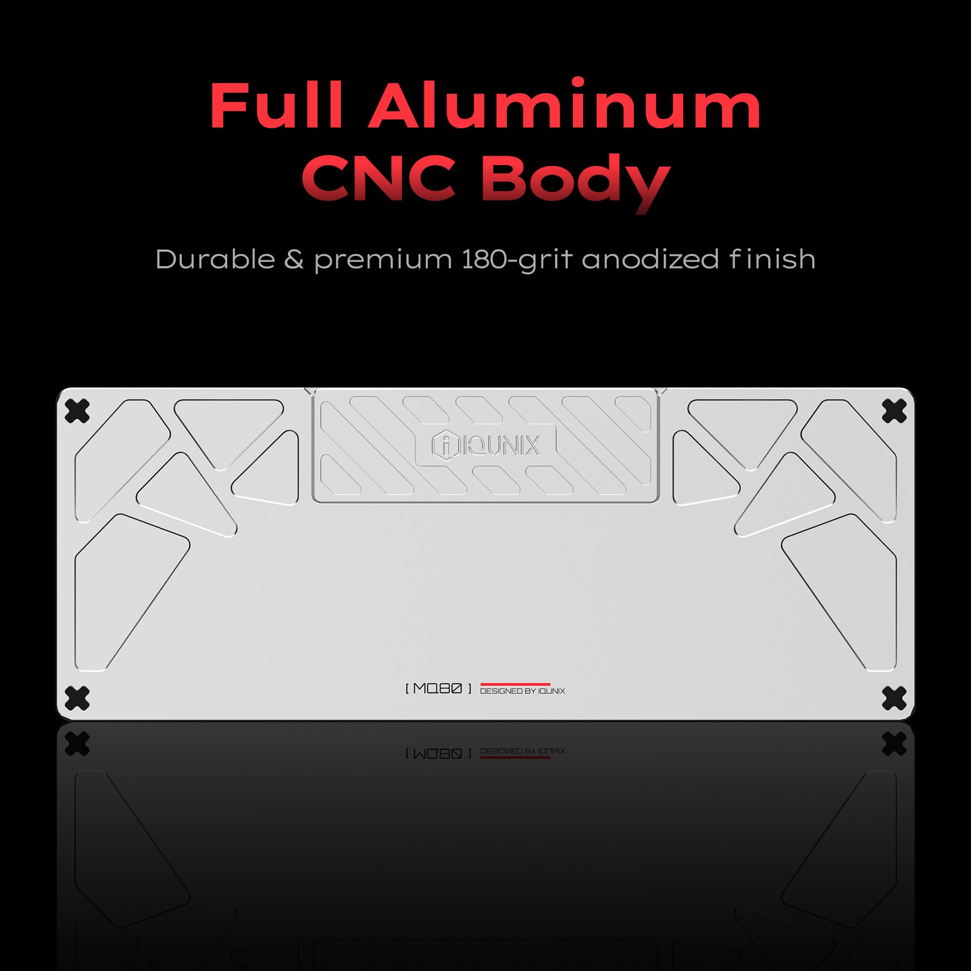 Iqunix Mq80 Low Profile Mechanical Keyboard For Work And Gaming Tri Mode Wireless Wired Cnc Aluminum Hot Swappable Rgb Backlit L