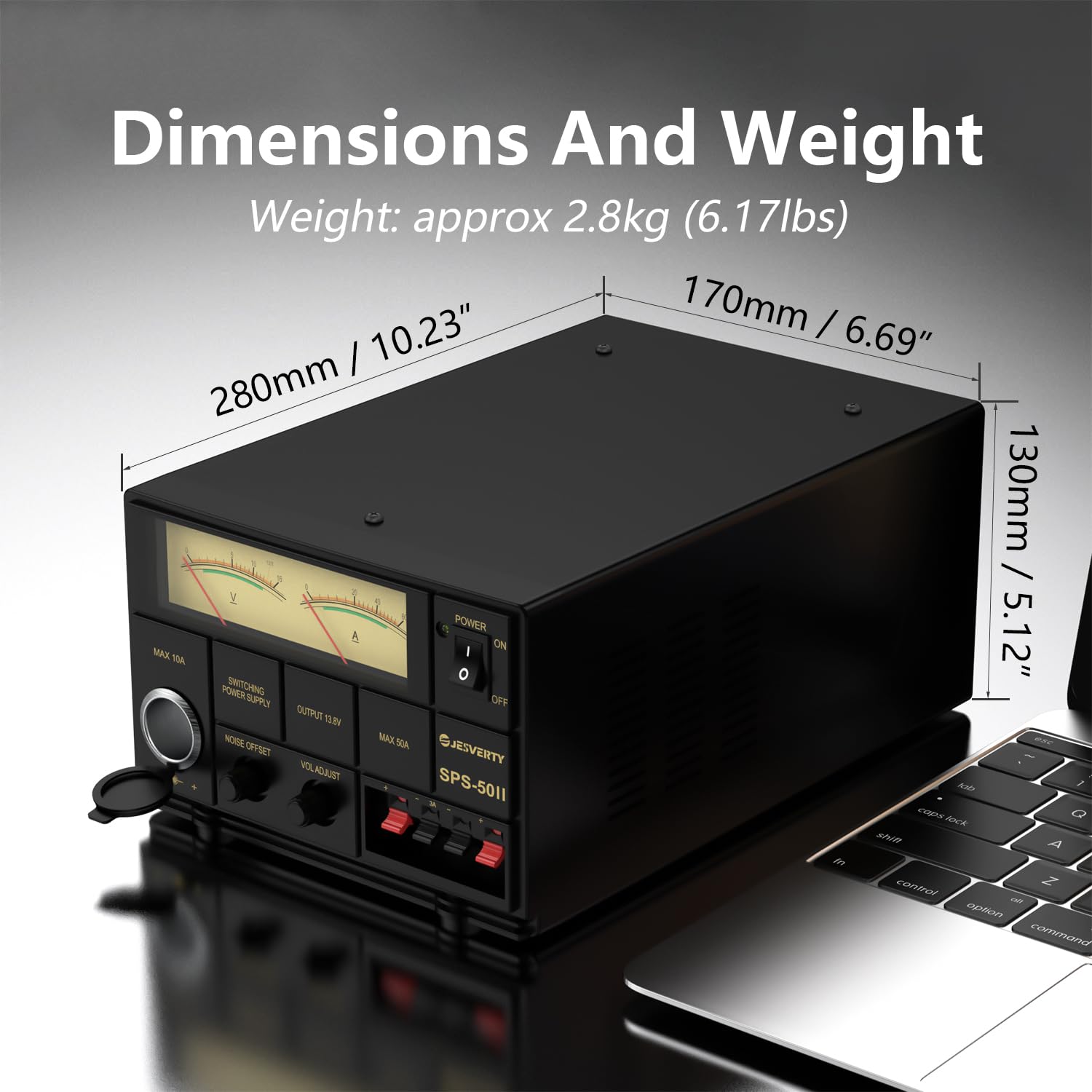 Universal Compact Bench Power Supply  50 Amp Regulated Home Lab Benchtop Ac To Dc Converter 13.8 Volt/9 15Volt, Cooling Fan, Scr