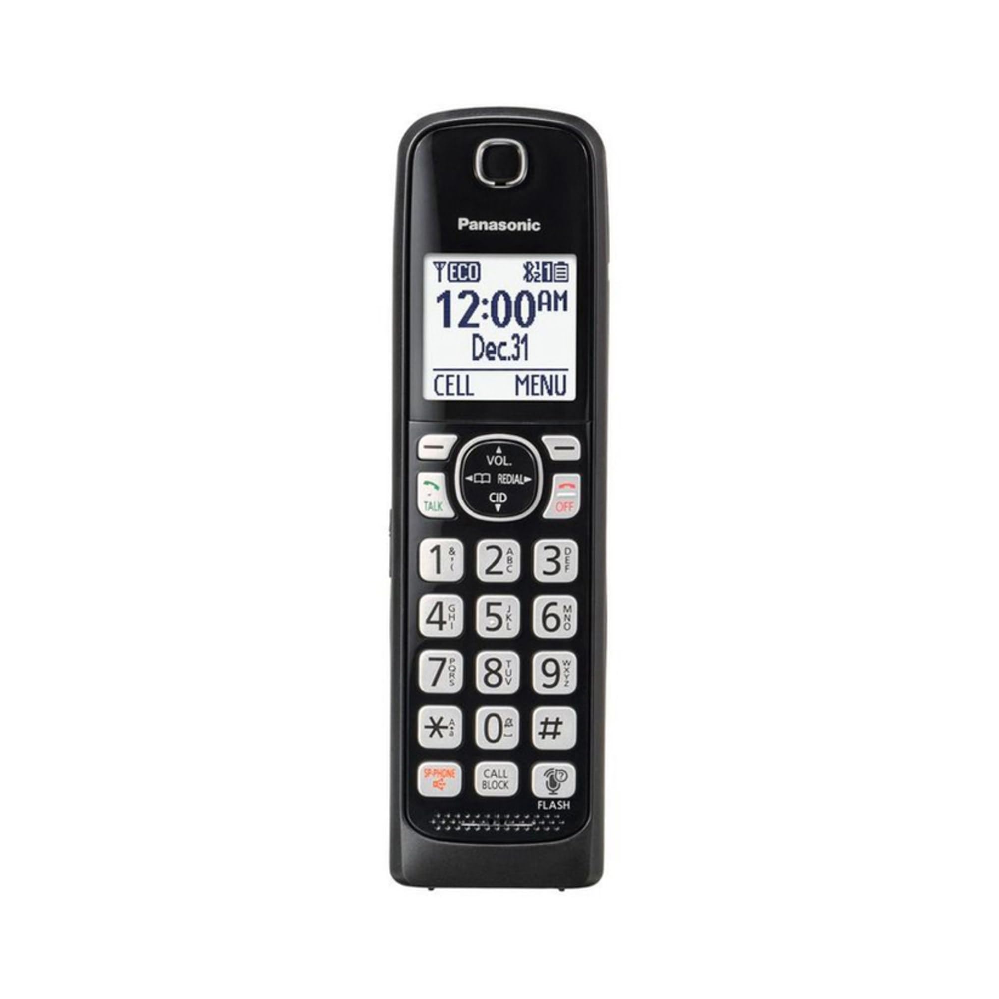 Panasonic Kx Tgfa51B Dect 6.0 Digital Additional Cordless Black Handset For Tgf5Xx Series