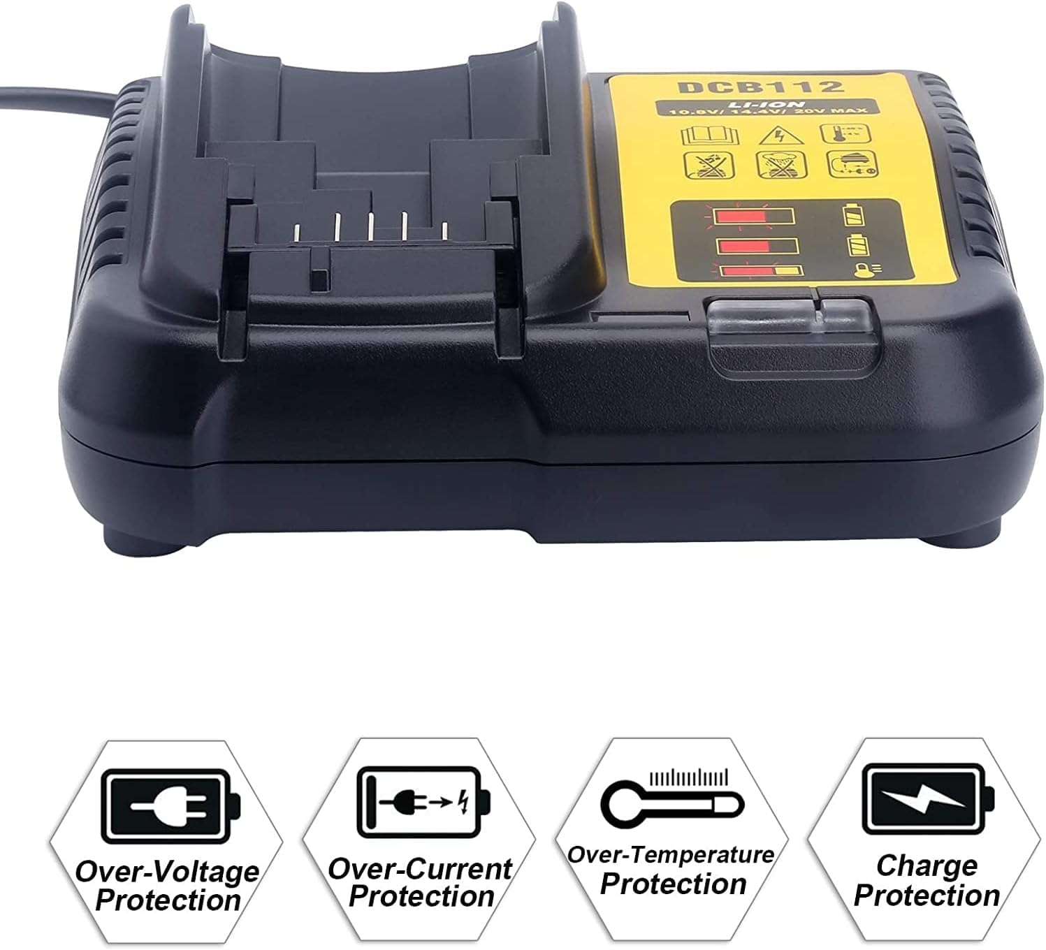 Dcb112 Replacement Battery Charger For 20V Charger Dcb101 Dcb105 Dcb115 Dcb107,Compatible With 12V&20V/60V Max Lithium Ion Batte