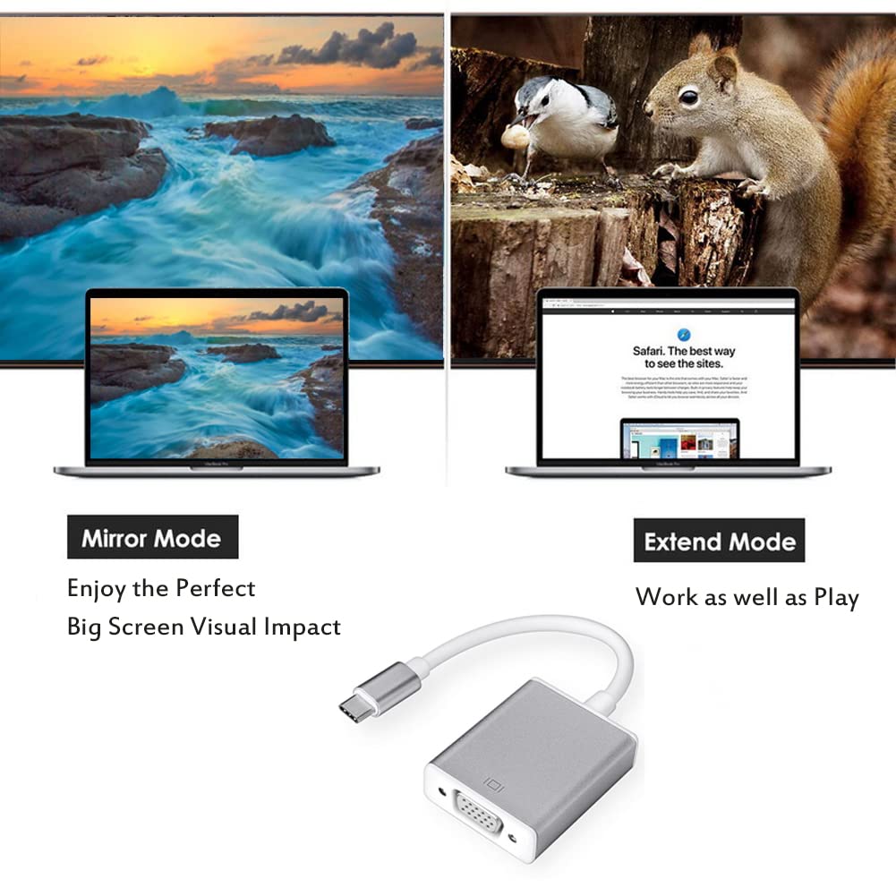 Bincolo Usb C To Vga Adapter, 1920X1200 Resolution, Plug & Play, Compatible With Mac Os, Windows, Chromebook, Ipad Pro, Surface Book 2, Hp Elitebook, Acer Switch Alpha 1