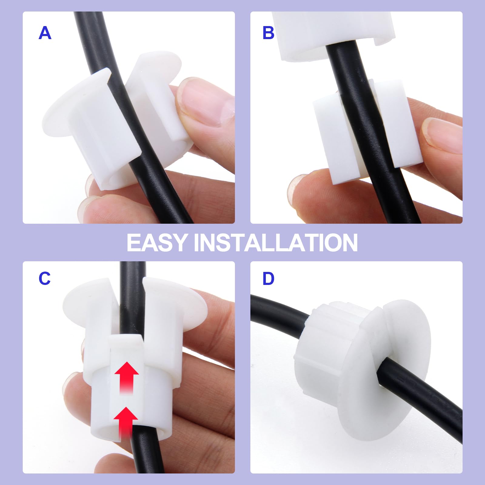 1 Inch Premium Wall Bushing For Starlink Dishy Ethernet Cable, Durable Feed Through Grommet For 1 Inch Wall Holes & Furniture Li