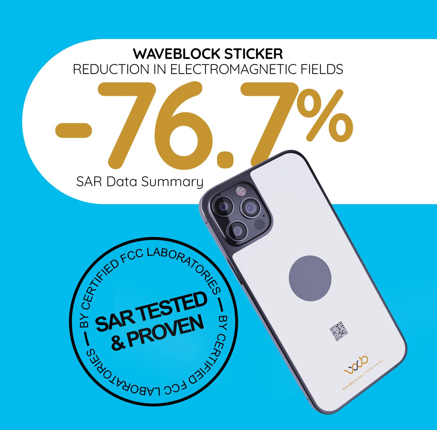 Waveblock Emf Blocker For Cell Phone   Made For Iphone 15   The Only Patented Real Scientifically Backed Lab Tested 5G Shield Em