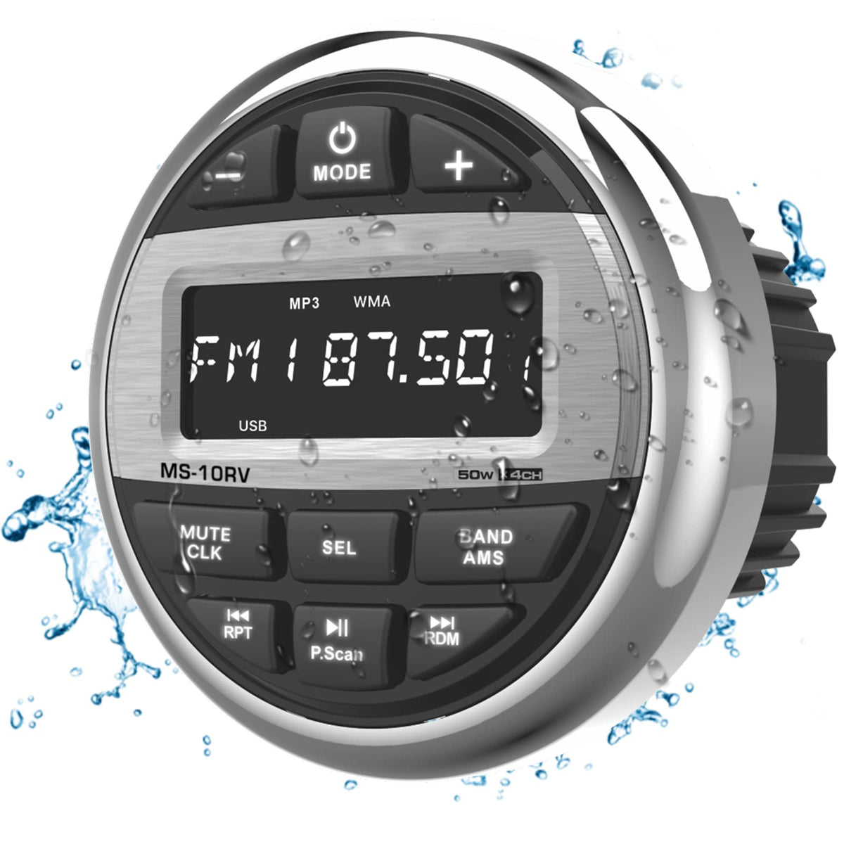 Bluetooth Marine Radio Boat Stereo: Waterproof Boat Audio Receiver - Digital Marine Grade Player With Fm Am Radio | Usb/Aux-In/M
