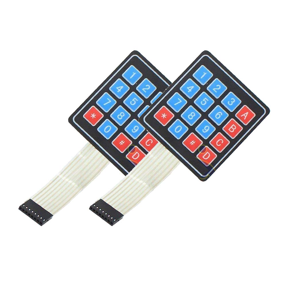 Devmo 2Pcs 4 X 4 Matrix Array 16 Key Membrane Switch Keypad Keyboard Compatible With Ar Duino/Avr/Pic