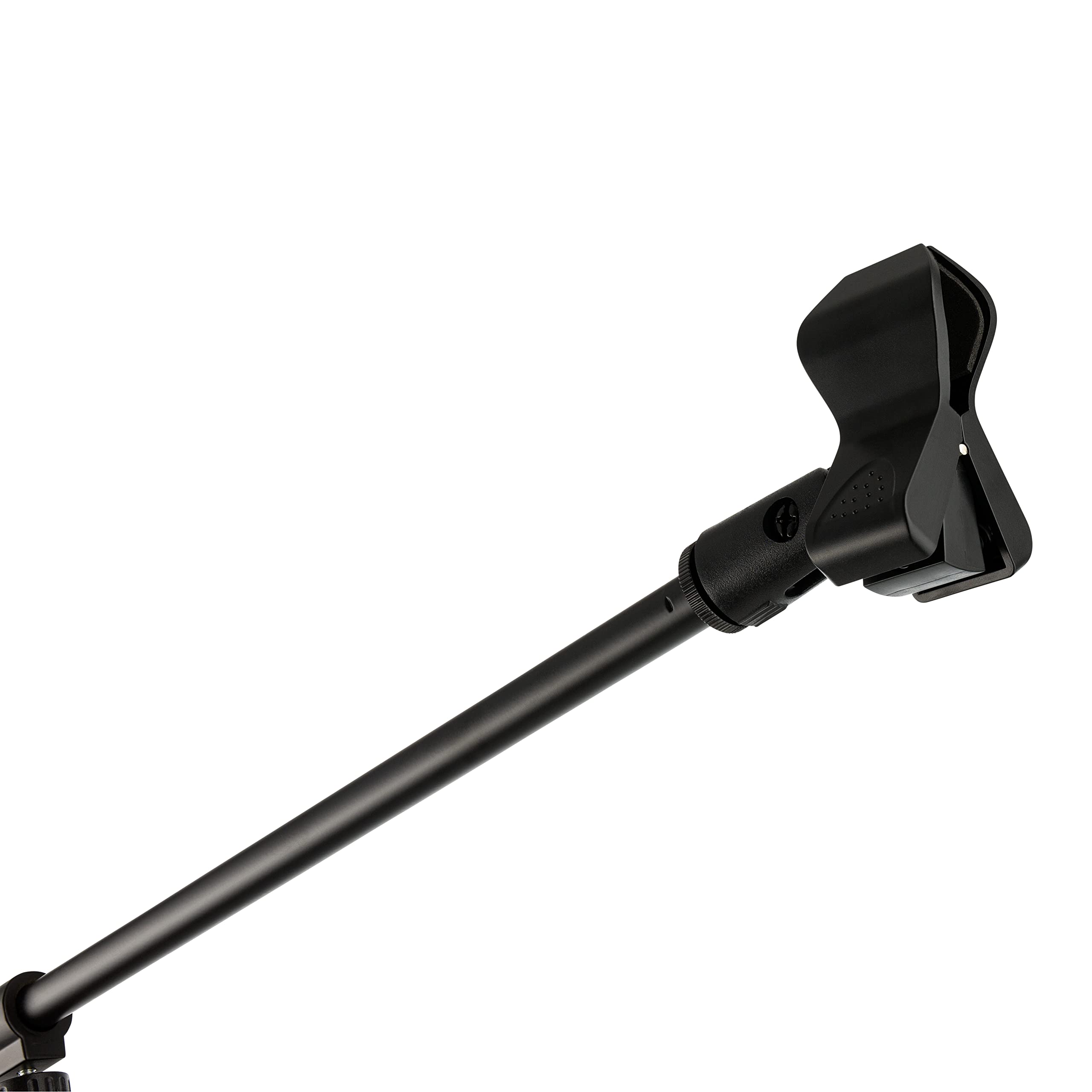 Clef Audio Labs Tripod Mic Stand, One-Handed Clutch Height Adjustment And Telescopic Boom Arm - Cable Management Clips, Universa