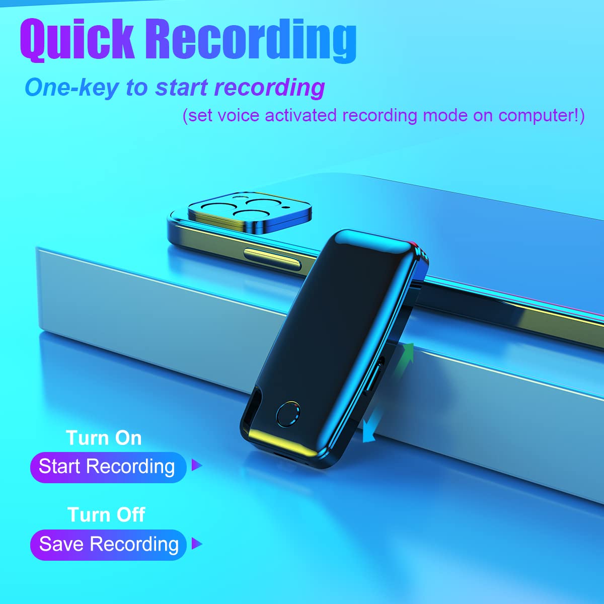 Voice Recorder, 64Gb Voice Activated Recorder With 1136 Hours Recording Capacity, Digital Voice Recorder, 30 Hours Battery Time