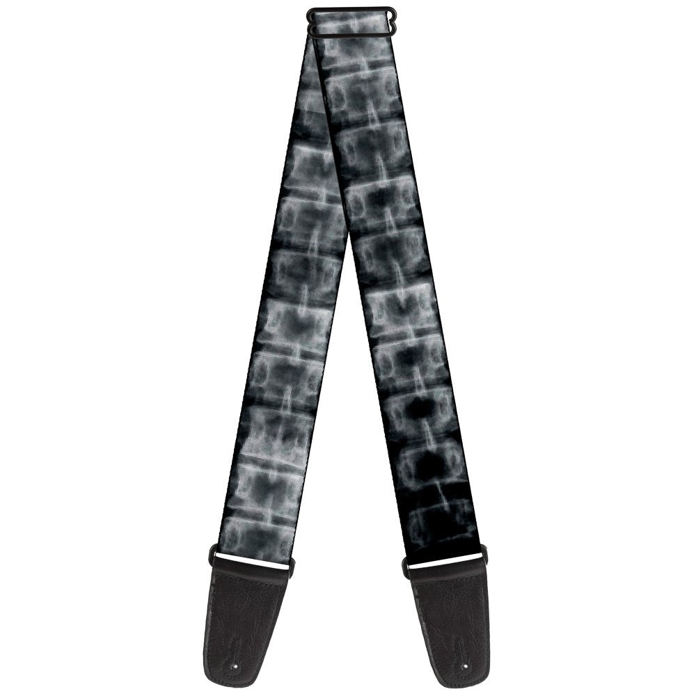 Guitar Strap Spinal X Ray Black White 2 Inches Wide