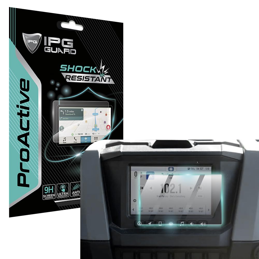 IPG ProActive for Polaris 2019-2024 RZR PRO XP/R 7 inch Ride Command Snowmobile Display 9H Hardness Screen Protector Smooth Glas