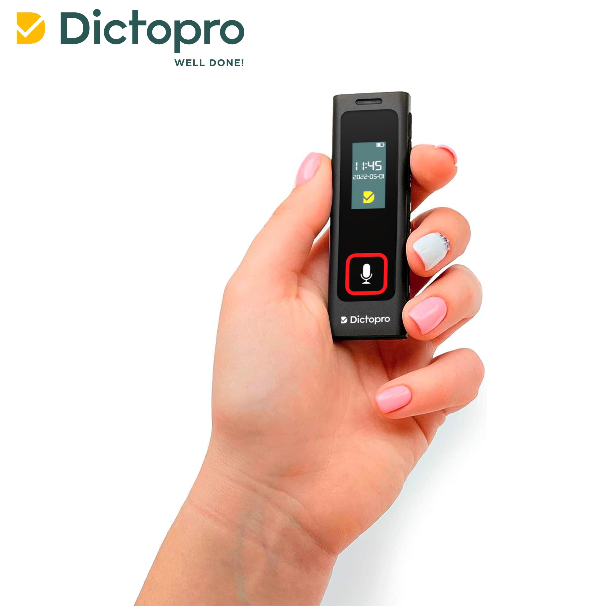 Dictopro X200   Digital Voice Recorder With Sensitive Microphones, Voice Activated Continuous Recording, Password, Mini Dictapho