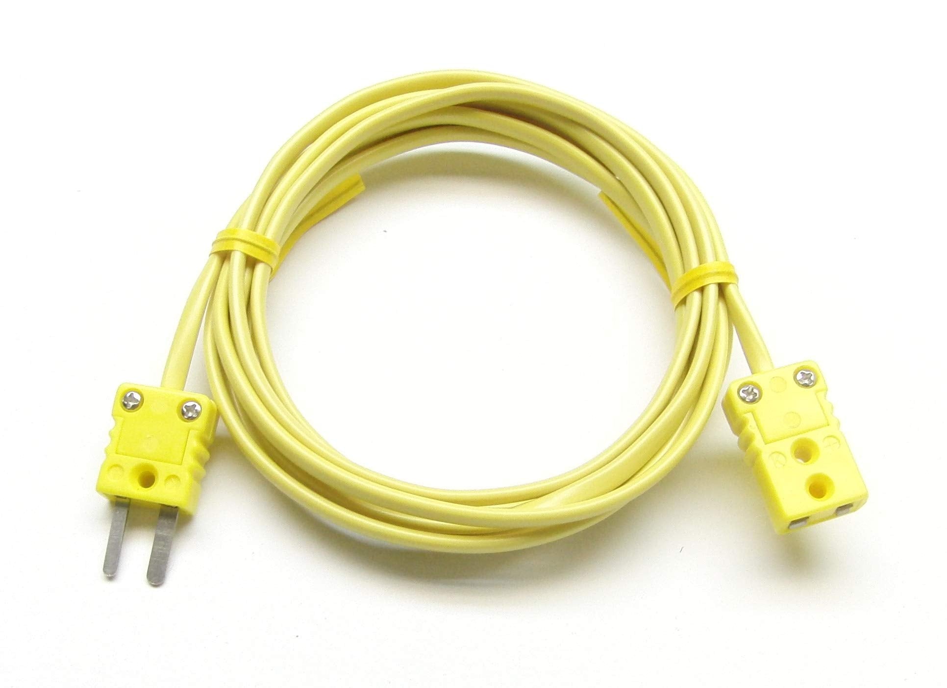 K Type Thermocouple Extension Cable Wire With Miniature Mini Type K Thermocouple Connectors 6 Ft (= 2 Yard) Long