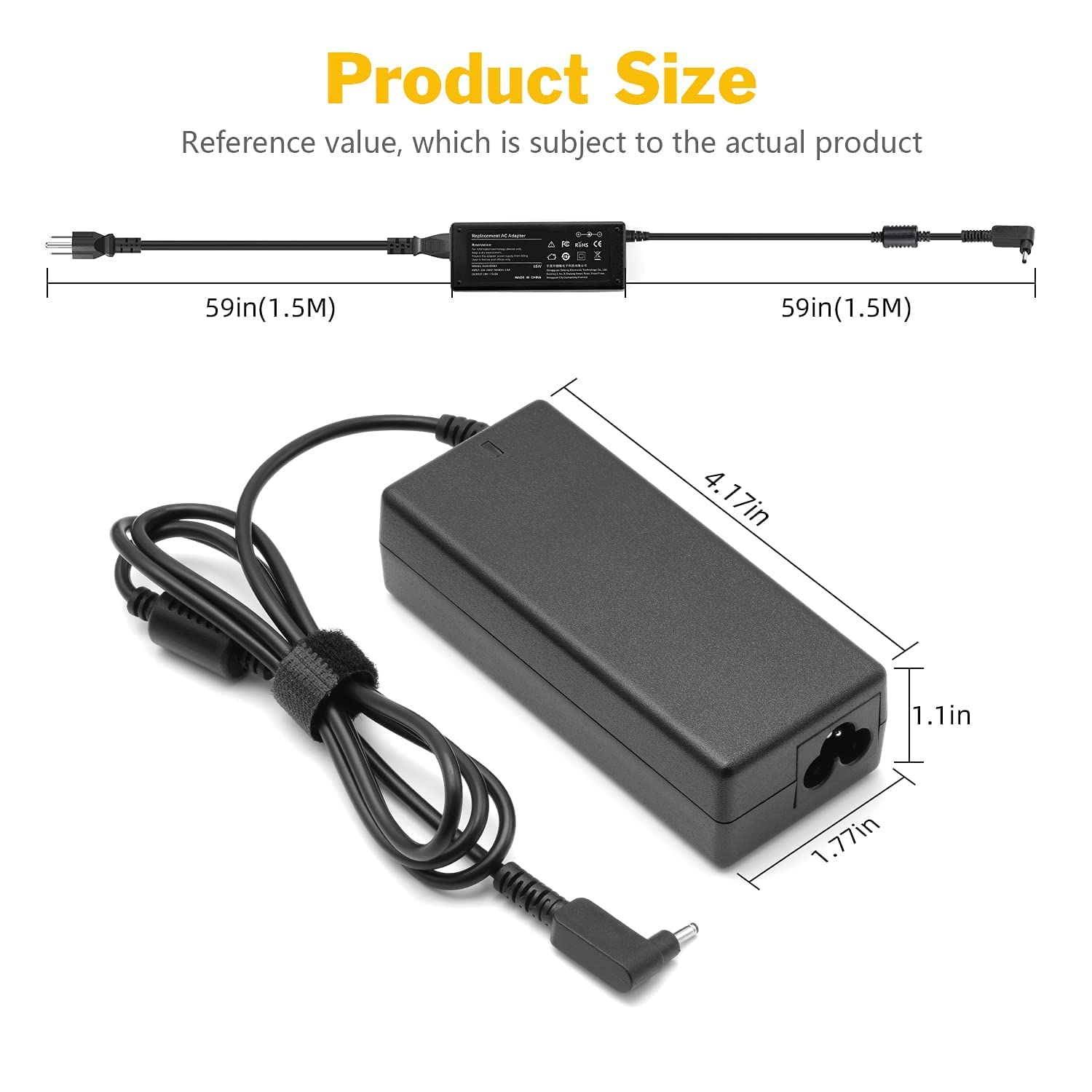 65W N15Q9 N15Q8 19V 2.37A Laptop Charger For Acer Chromebook Cb3 532 C720 C740 C731 11 R11 R13 14 15 Cb3 Cb5 Cb3 431 Cb5 132T Cb