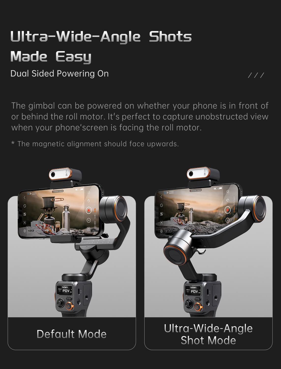 Hohem Isteady M6 Kit Smartphone Gimbal Stabilizer 3 Axis With Magnetic Fill Light/Ai Tracking Sensor For Iphone Android With 0.91 Inch Oled Display Max Payload 400G