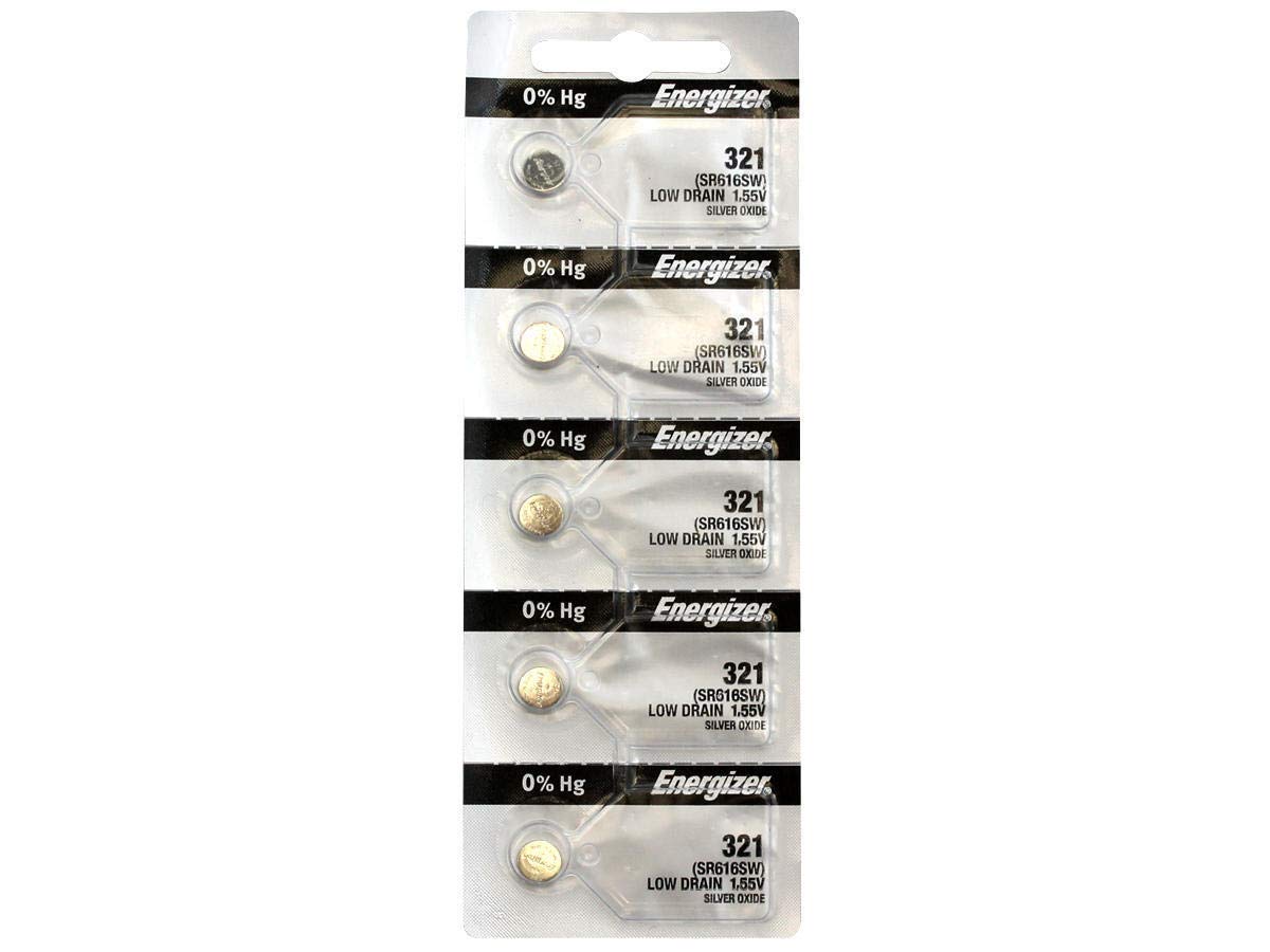 Energizer 321 Sr616Sw Silver Oxide, 5 Count (Pack Of 1)