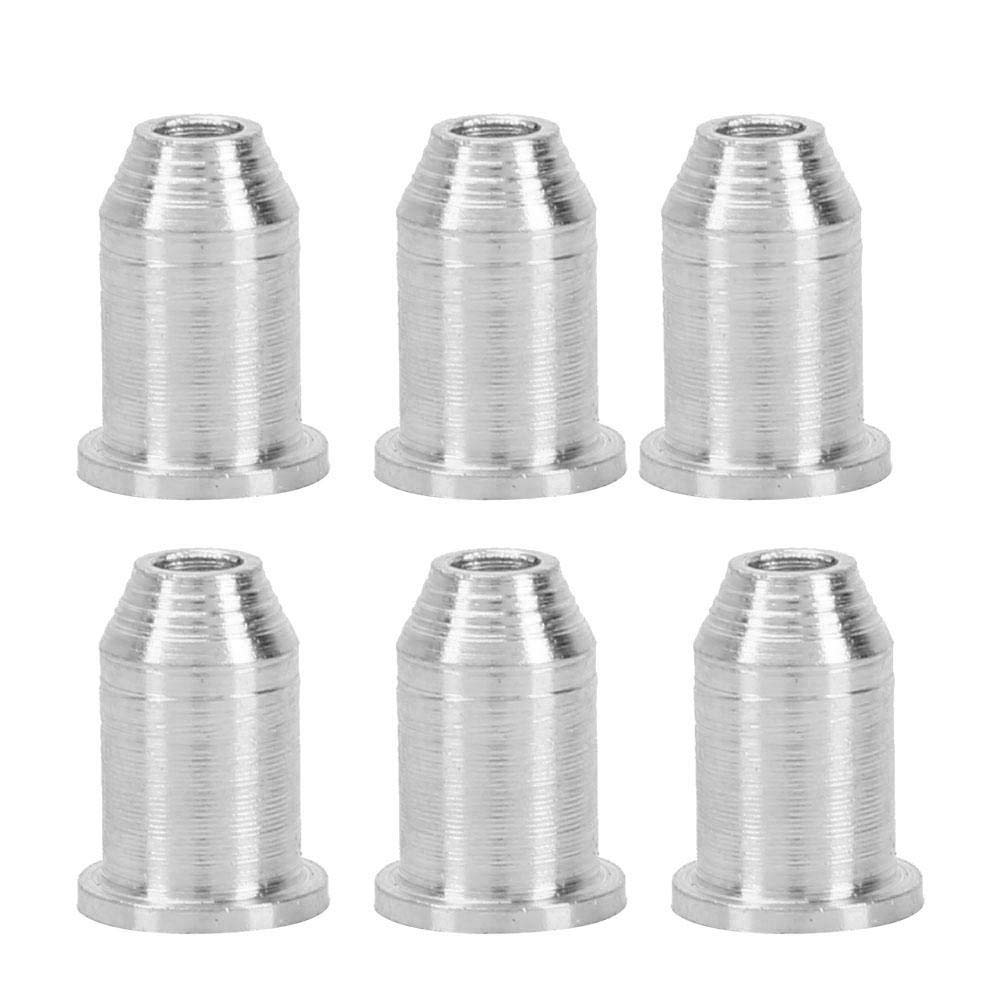 Bnineteenteam 6 Pcs Guitar Through Body String Ferrules for Electric Guitar (Silver)