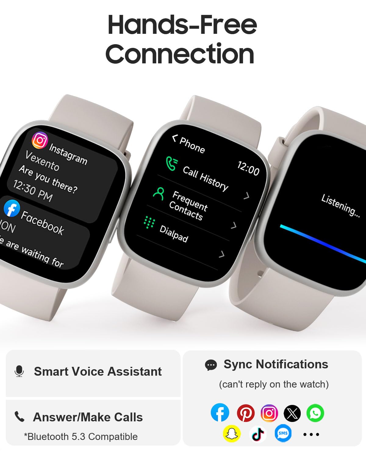 Toobur Smart Watch For Women, 1.83'' Fitness Tracker Watch With Heart Rate/Step Tracker/Pedometer/Sleep, Ip68 Waterproof Smartwa