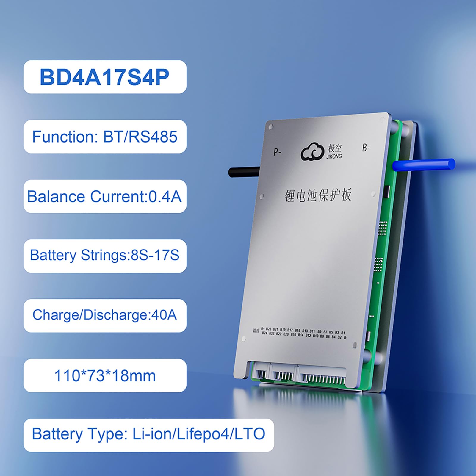 Jkbms Smart Bms 8S 20S 40A 0.4A Active Balance Build In Bluetooth With Rs485 Pcb Battery Protection Board Li Ion Lifepo4 Lto Lit