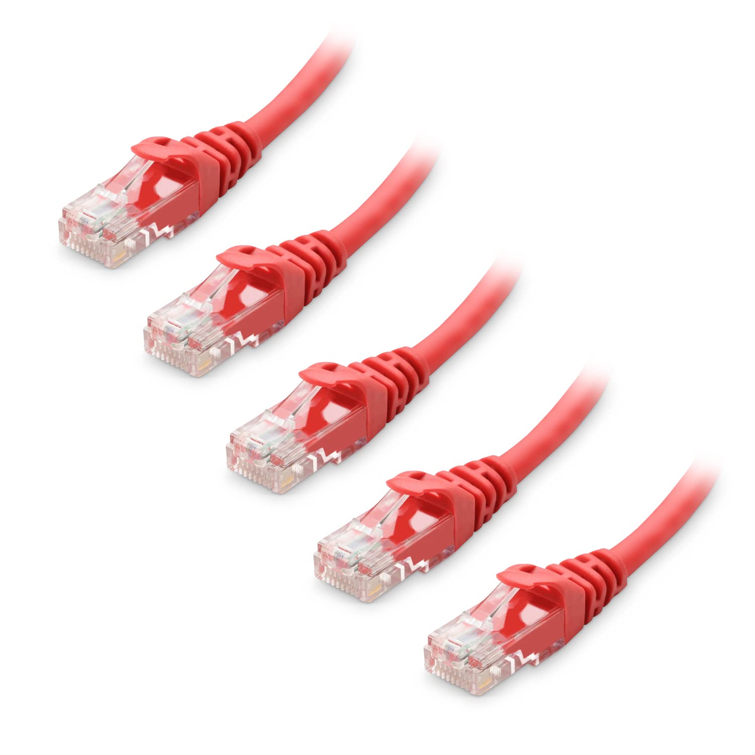 Cable Matters 10Gbps 5 Pack Snagless Cat 6 Ethernet Cable   5ft, Cat 6 Cable, Cat6 Cord, Ethernet Cord, Red
