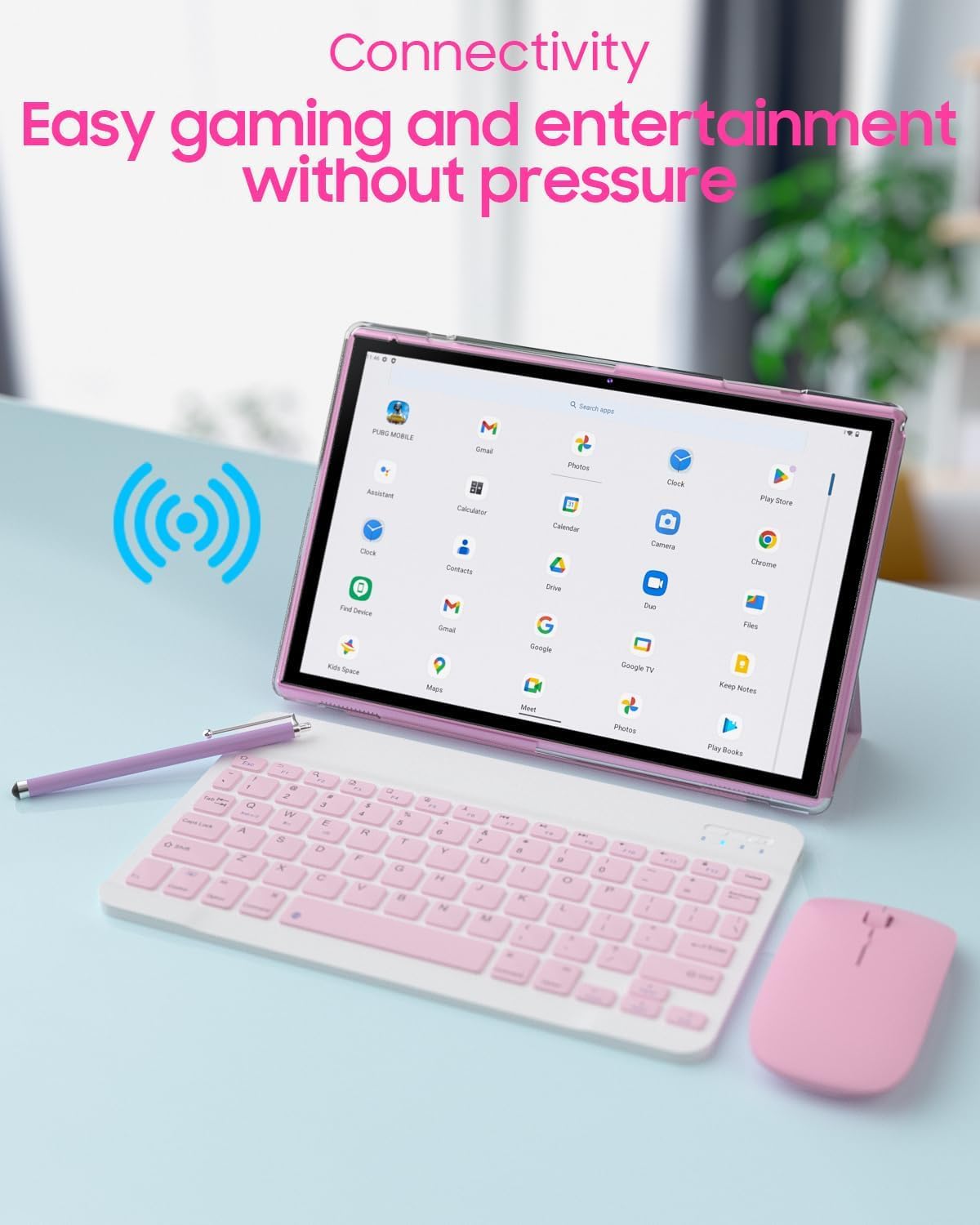 Zzb Tablet 2 In 1 Tablet With Keyboard Case Mouse Stylus Pen, 10 Inch Tablet Android Tablets Pc, 10.1'' Hd Tab 6000Mah Battery 3
