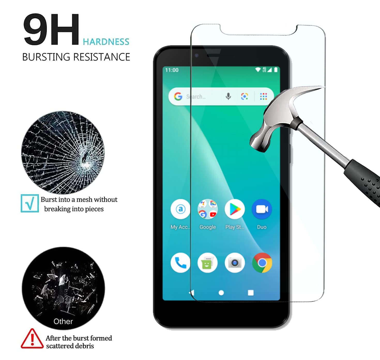 Covthch For Schok Volt Sv55 Sv55216 Screen Protector Tempered [ 2 Pack ], 9H High Definition Clear Hd Glass Film [Anti Fingerpri