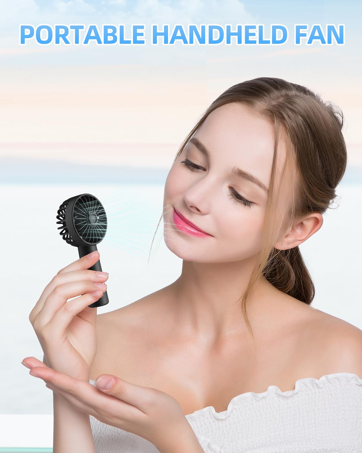 Portable Mini Fan, Handheld Fan, 1800Mah Small Hand Fan Battery Operated, Personal Makeup Lash Fan Travel Fans Usb Rechargeable,